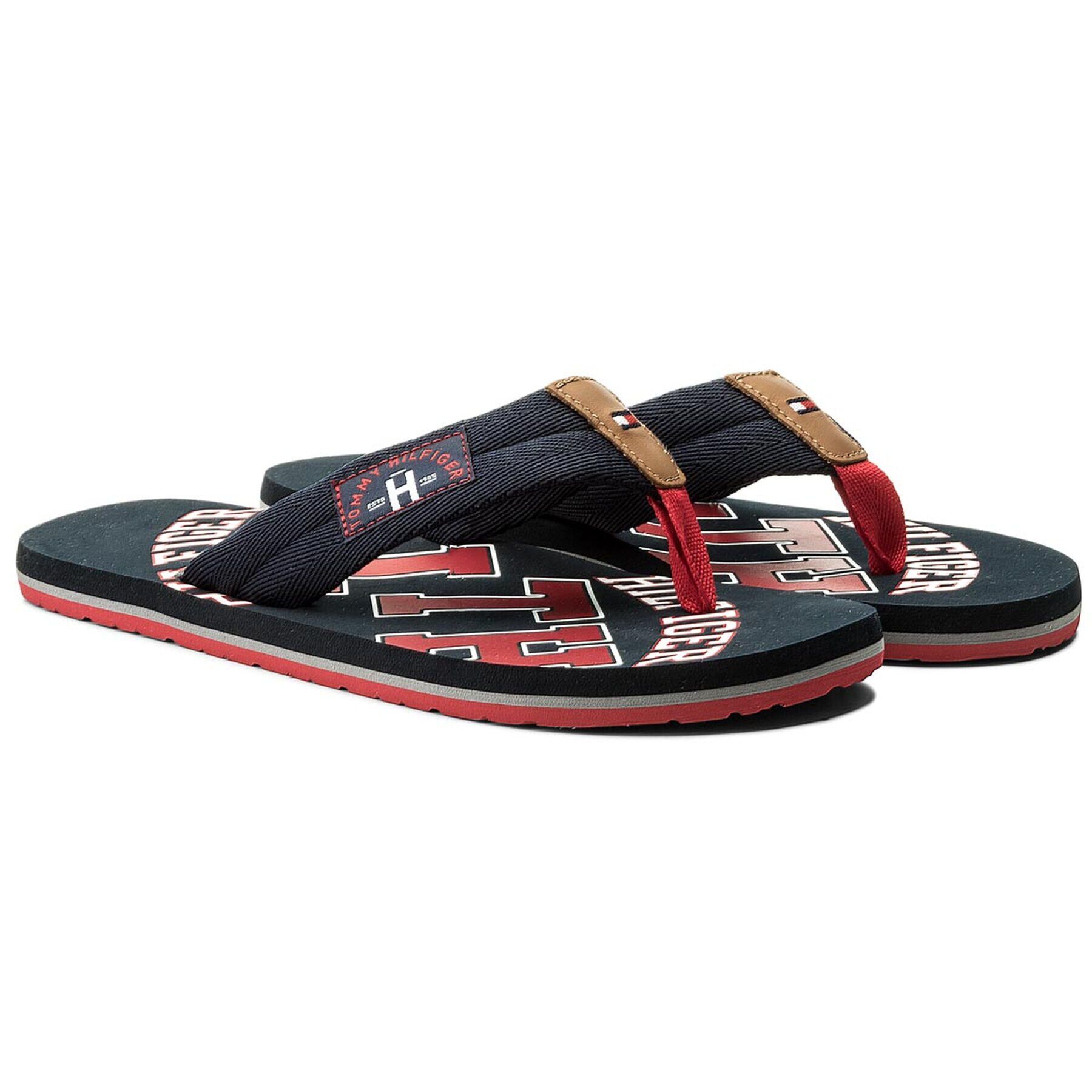 Tommy Hilfiger Flip flop Essential Th Beach Sandal FM0FM01369 Bleumarin - Pled.ro