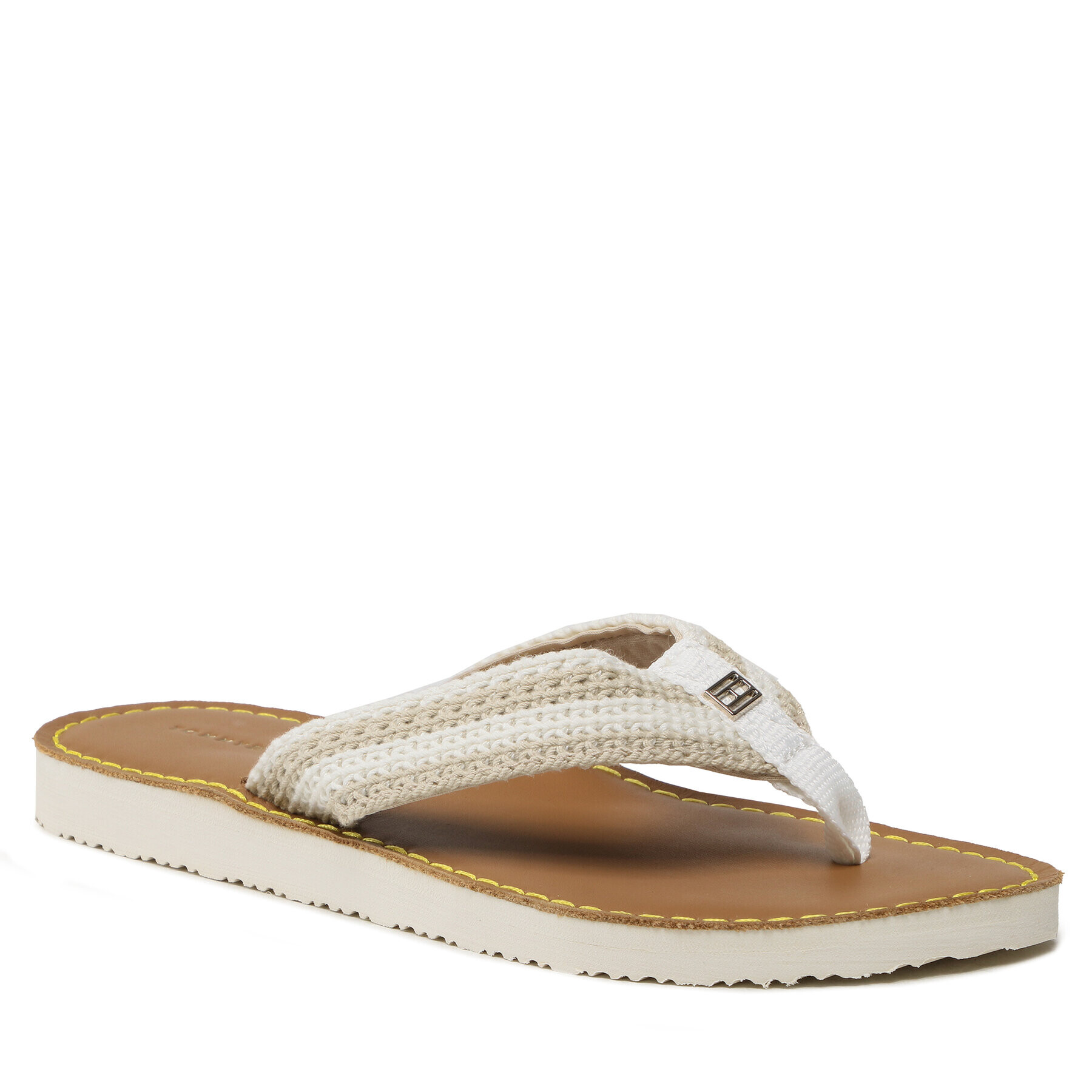 Tommy Hilfiger Flip flop Feminne Crochet Flip Flop FW0FW07261 Écru - Pled.ro