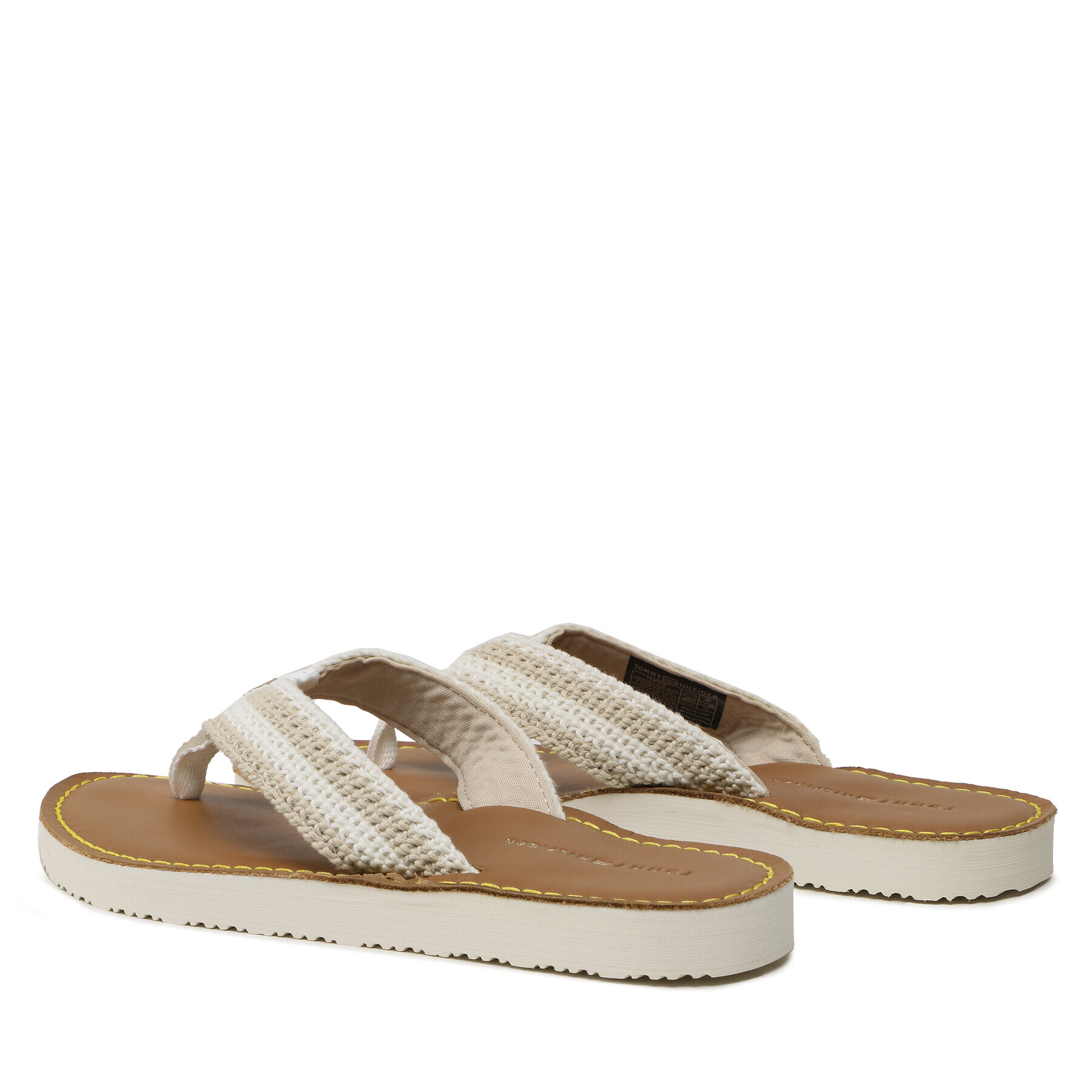 Tommy Hilfiger Flip flop Feminne Crochet Flip Flop FW0FW07261 Écru - Pled.ro