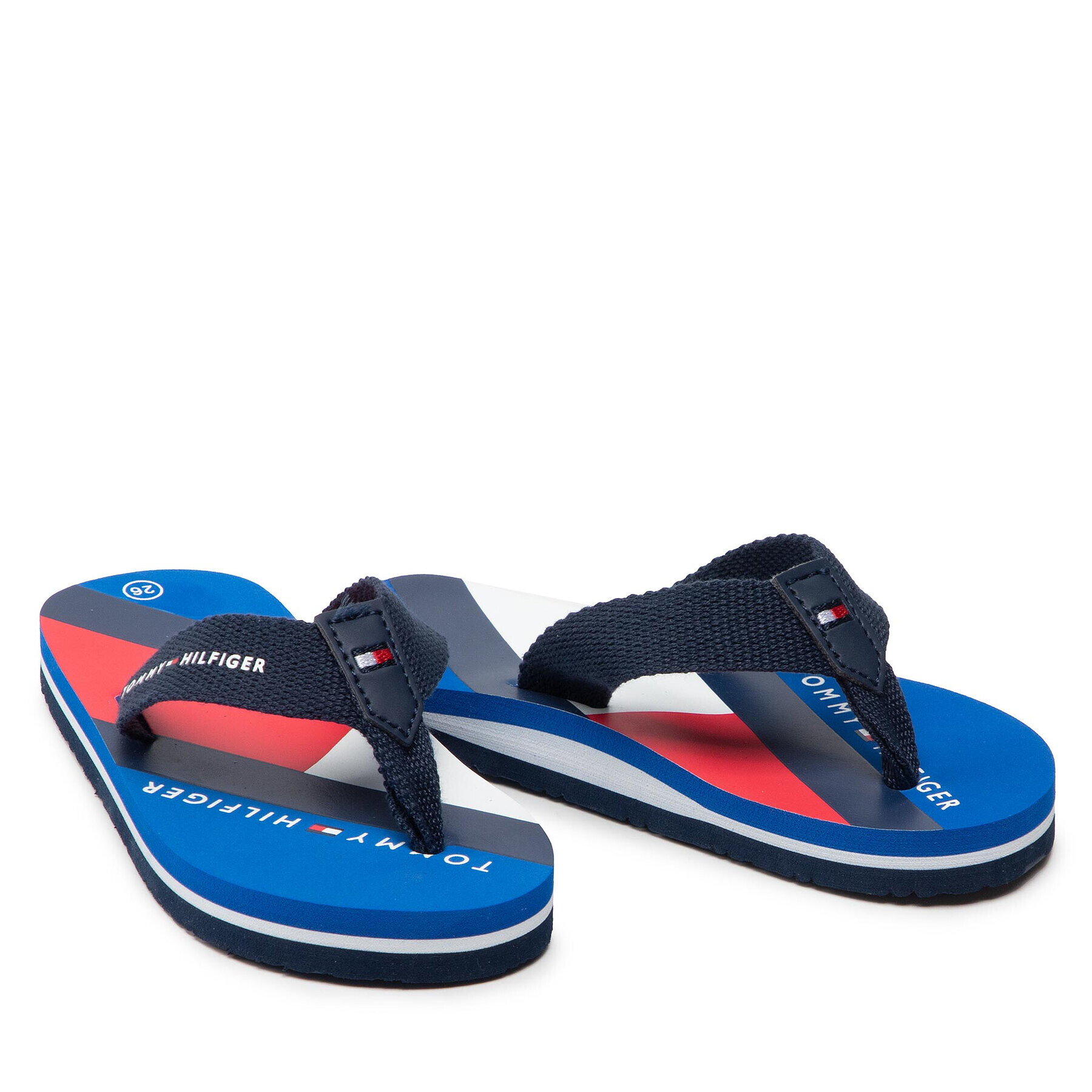 Tommy Hilfiger Flip flop Flag Print Flip Flop T3B8-32267-0058 M Bleumarin - Pled.ro