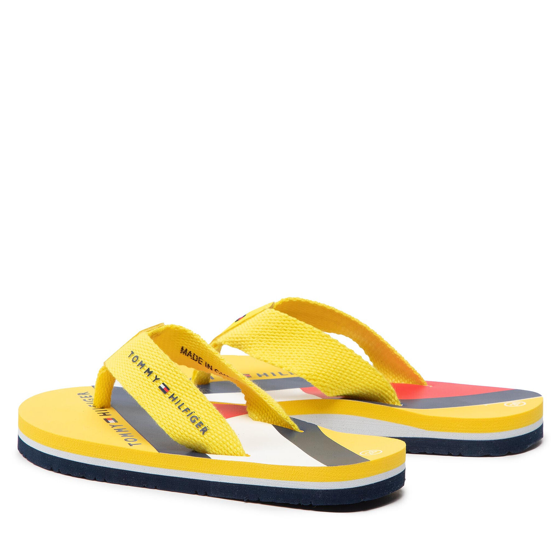 Tommy Hilfiger Flip flop Flag Print Flip Flop T3B8-32267-0058 M Galben - Pled.ro