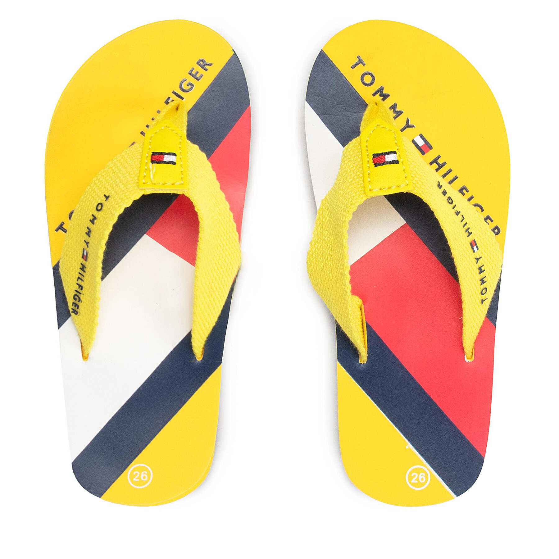 Tommy Hilfiger Flip flop Flag Print Flip Flop T3B8-32267-0058 M Galben - Pled.ro