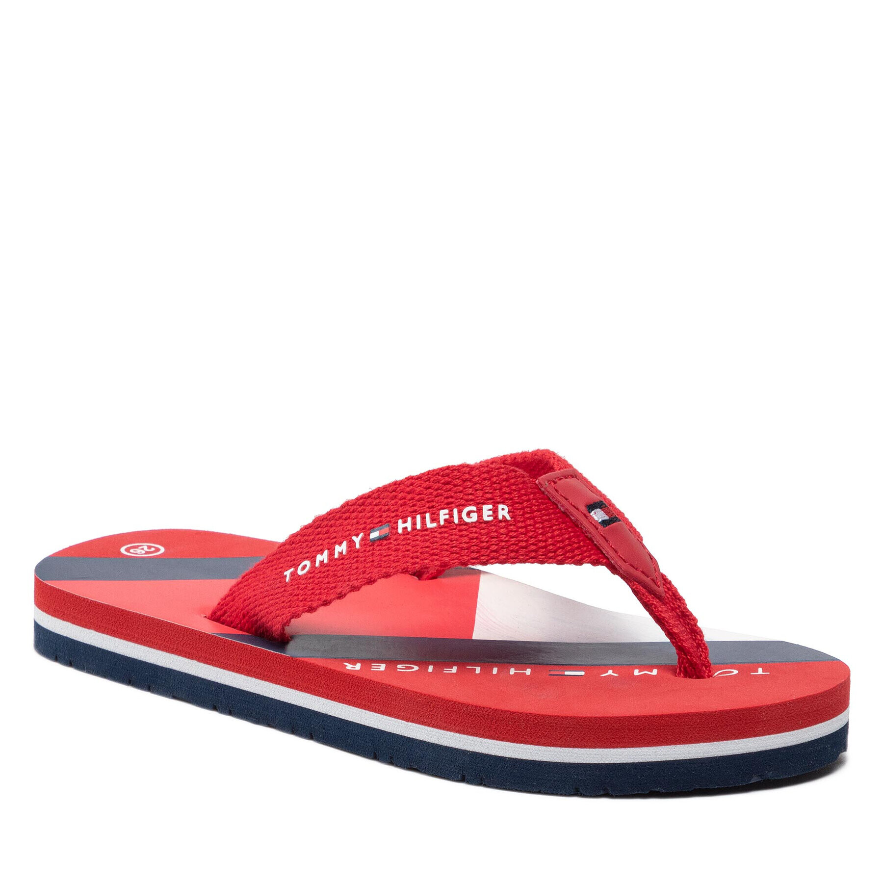 Tommy Hilfiger Flip flop Flag Print Flip Flop T3B8-32267-0058 M Roșu - Pled.ro