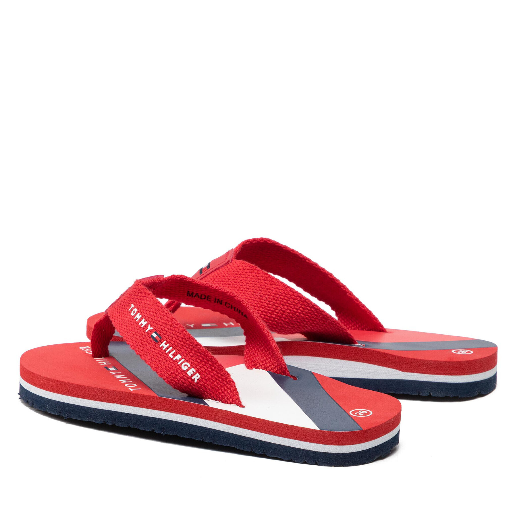 Tommy Hilfiger Flip flop Flag Print Flip Flop T3B8-32267-0058 M Roșu - Pled.ro