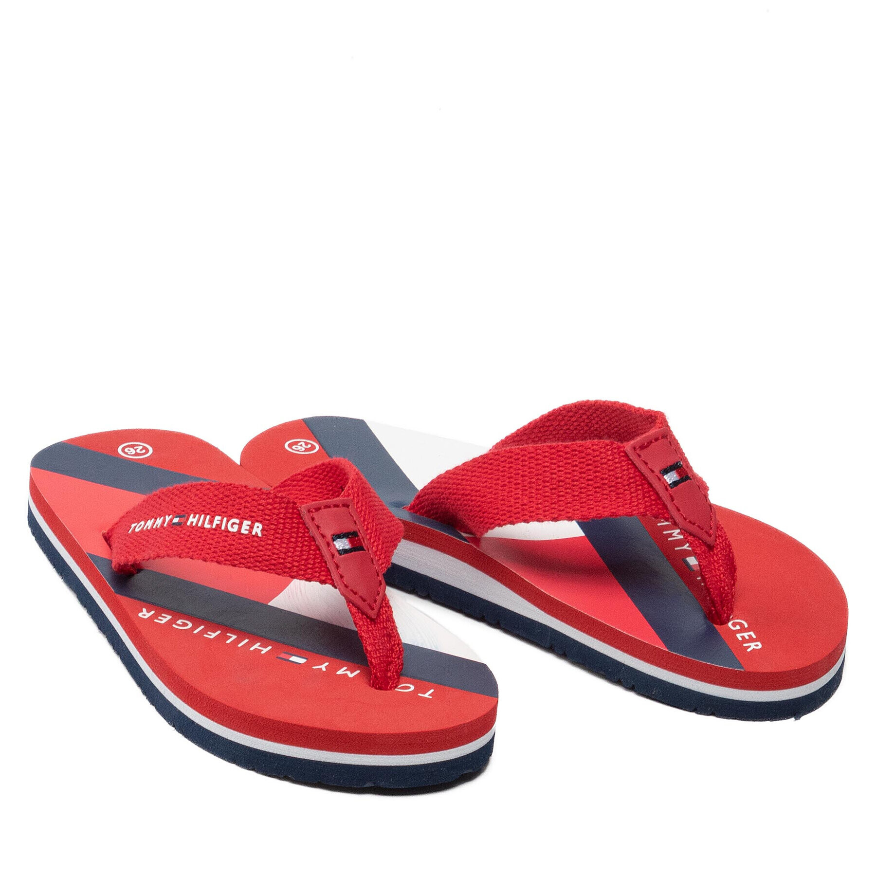 Tommy Hilfiger Flip flop Flag Print Flip Flop T3B8-32267-0058 M Roșu - Pled.ro