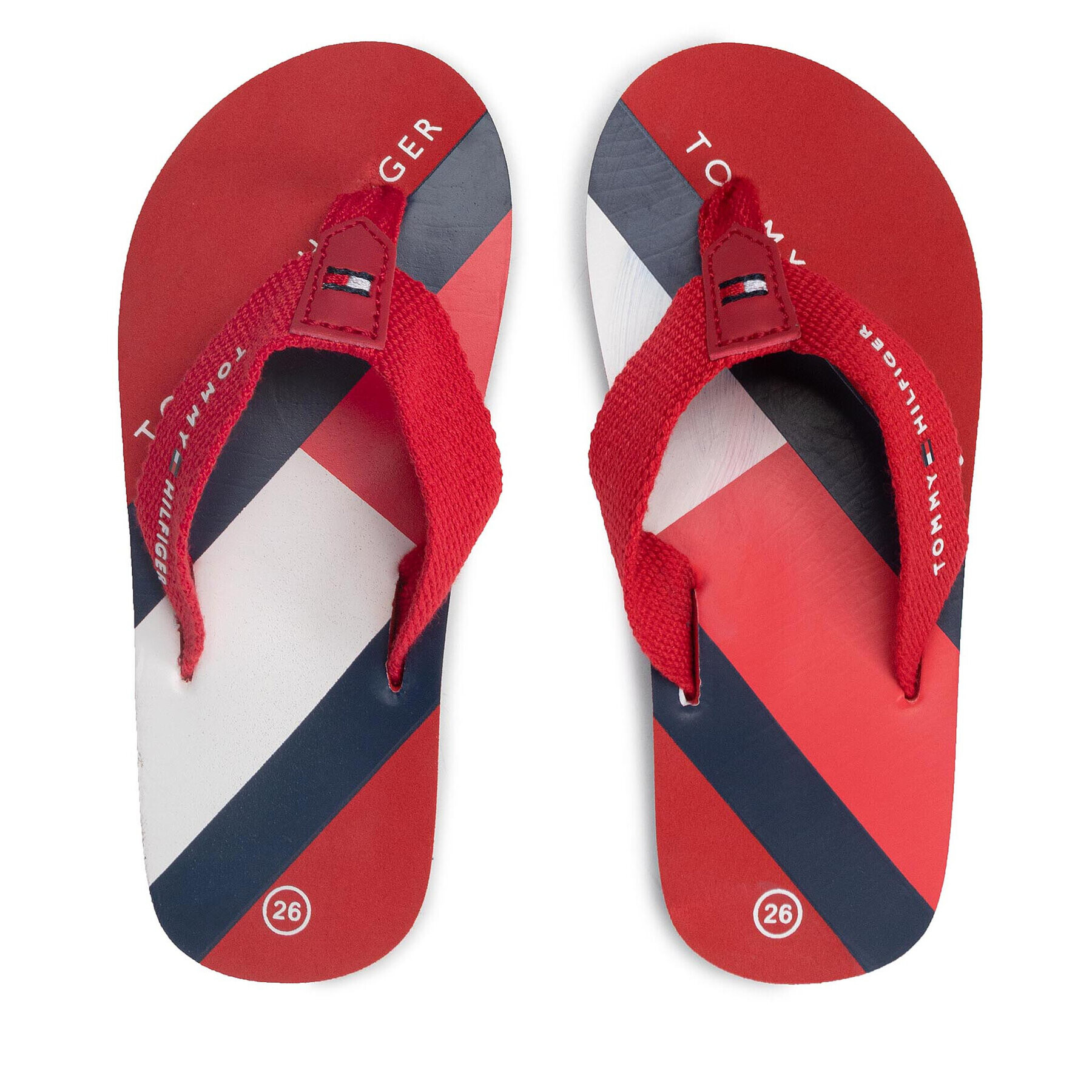 Tommy Hilfiger Flip flop Flag Print Flip Flop T3B8-32267-0058 M Roșu - Pled.ro