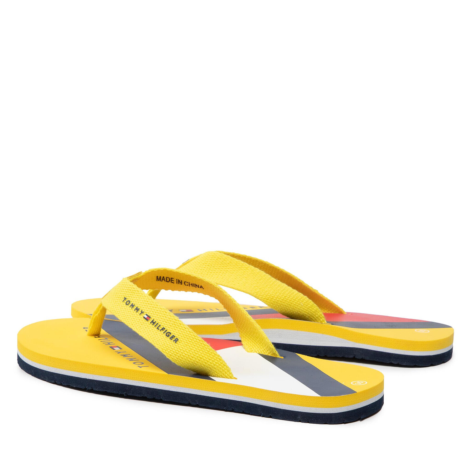 Tommy Hilfiger Flip flop Flag Print Flip Flop T3B8-32267-0058 S Galben - Pled.ro