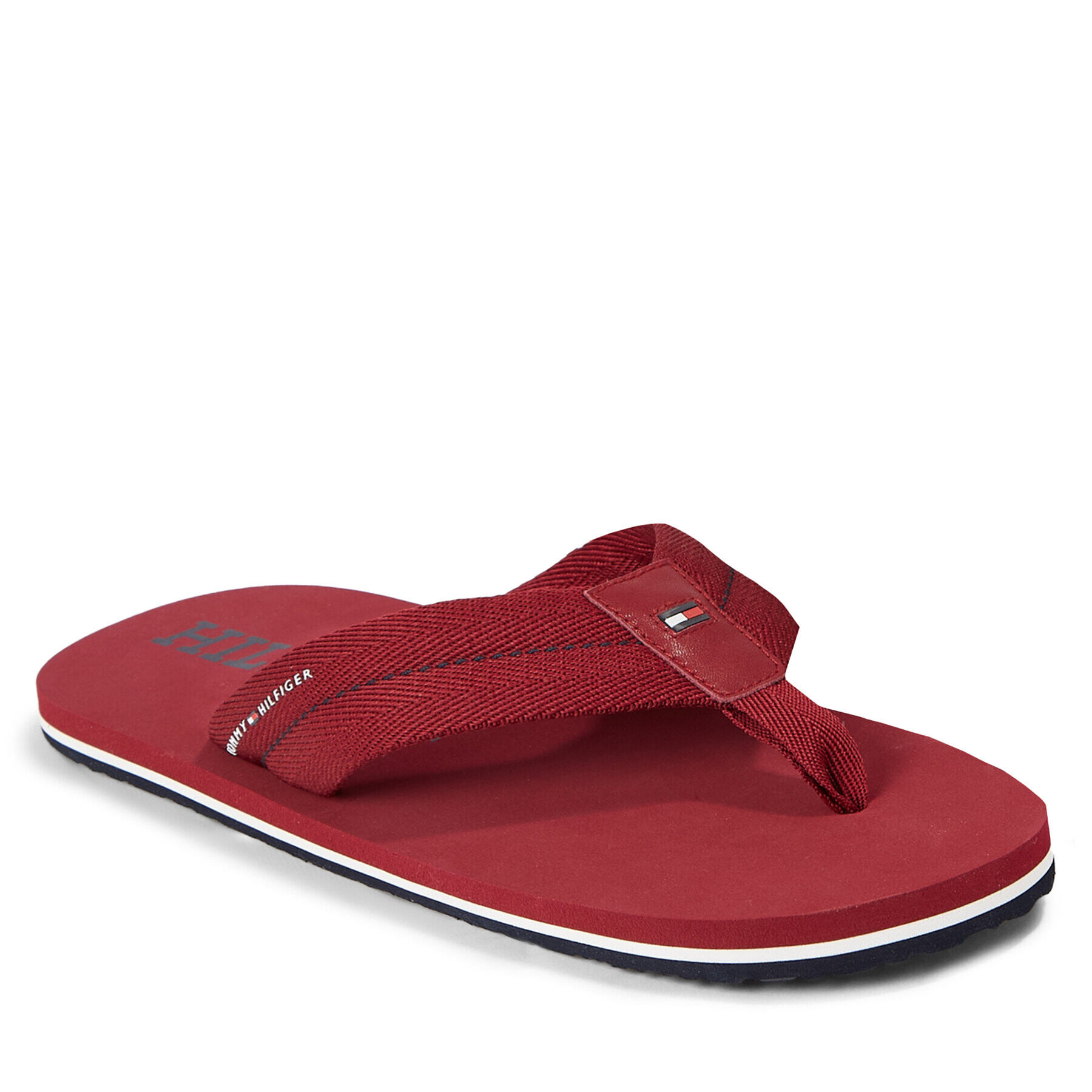 Tommy Hilfiger Flip flop Im Bold Hilfiger Beach Sandal FM0FM04864 Roșu - Pled.ro