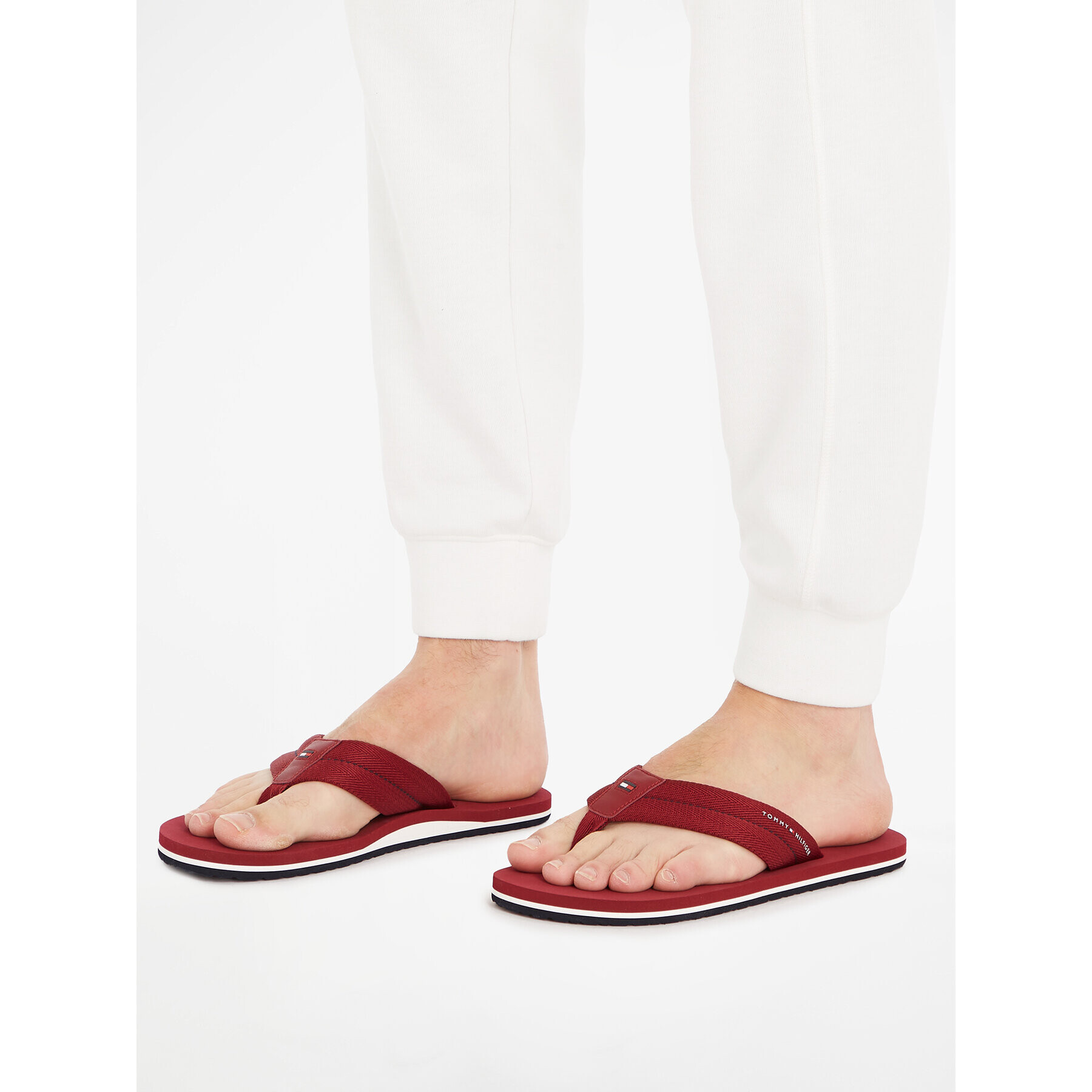 Tommy Hilfiger Flip flop Im Bold Hilfiger Beach Sandal FM0FM04864 Roșu - Pled.ro