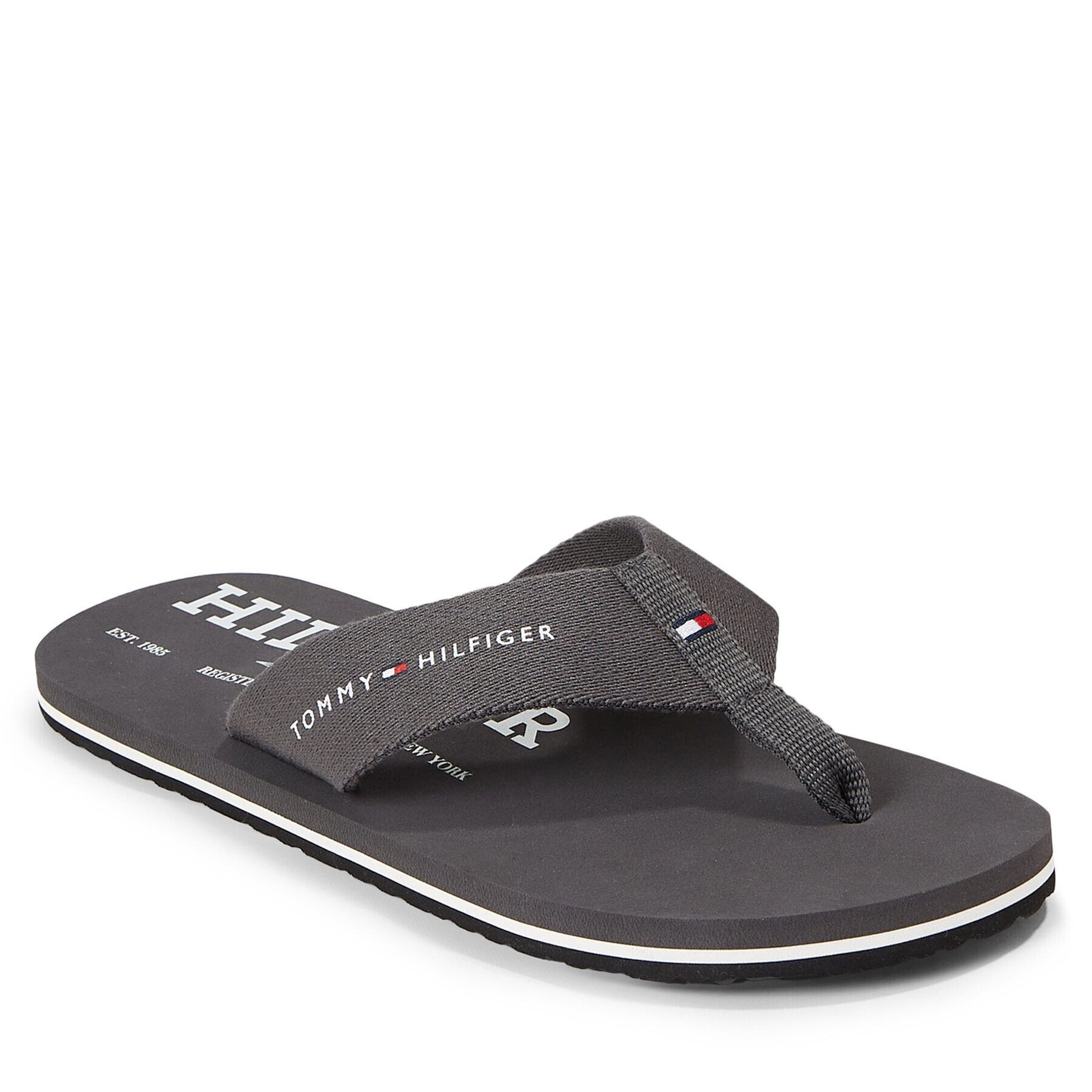 Tommy Hilfiger Flip flop Im R Trademark Beach Sandal FM0FM04863 Gri - Pled.ro