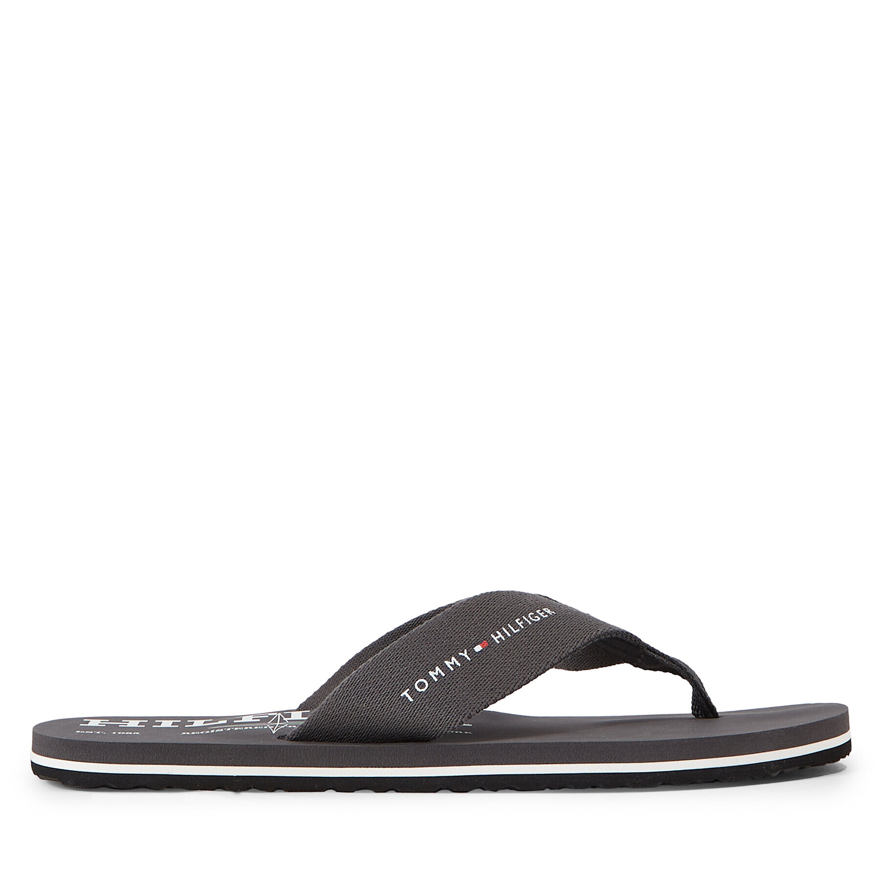 Tommy Hilfiger Flip flop Im R Trademark Beach Sandal FM0FM04863 Gri - Pled.ro