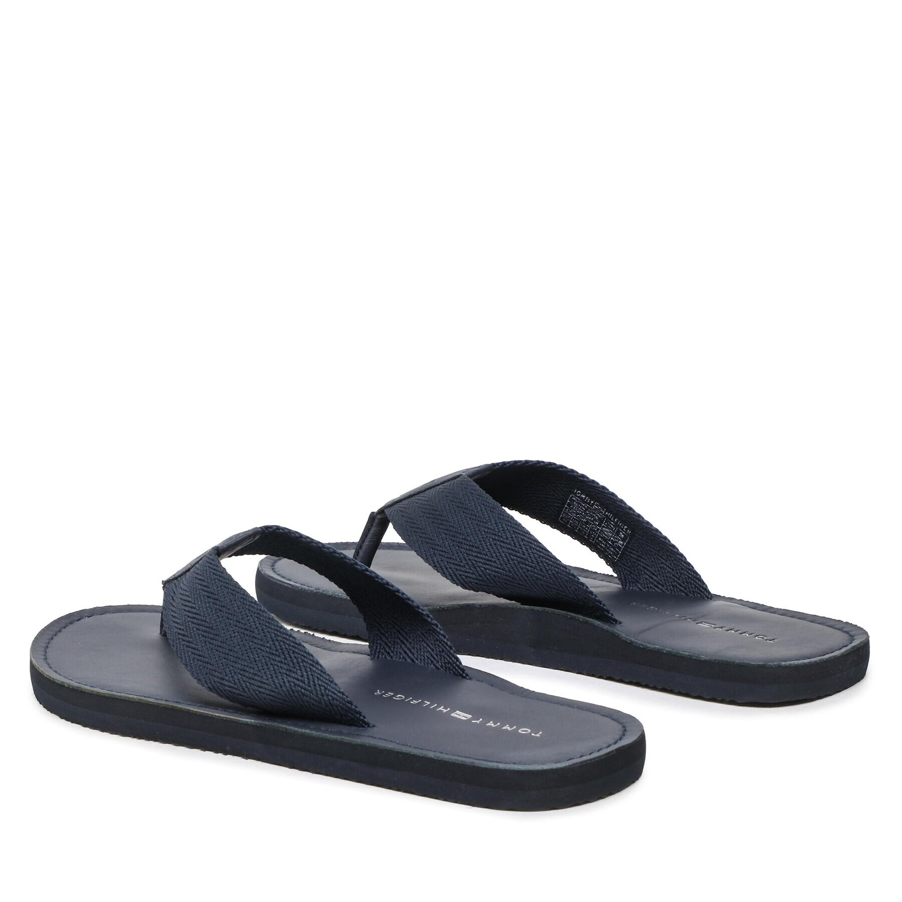 Tommy Hilfiger Flip flop Leather Beach FM0FM04548 Bleumarin - Pled.ro