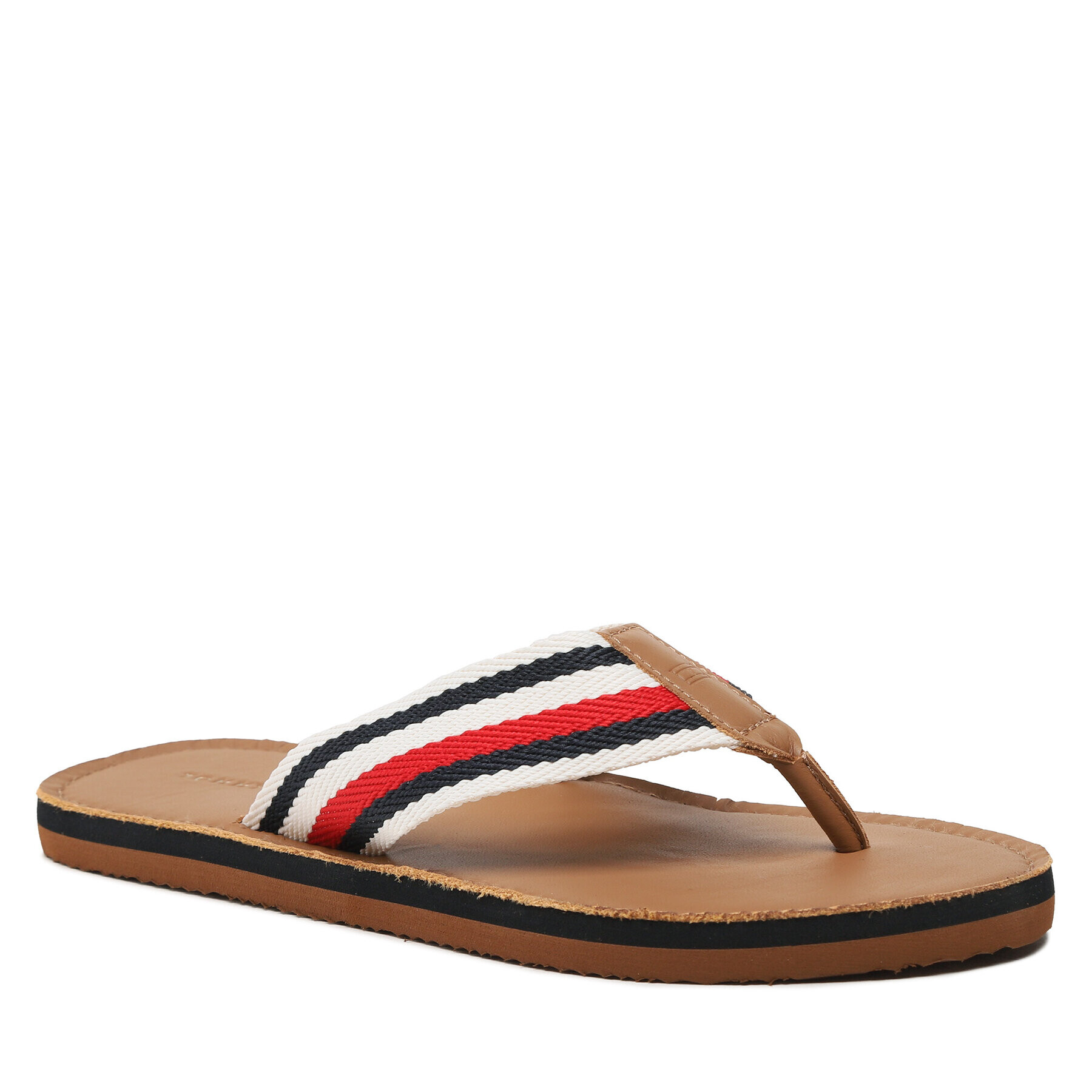 Tommy Hilfiger Flip flop Leather Beach Sandal FM0FM04548 Écru - Pled.ro