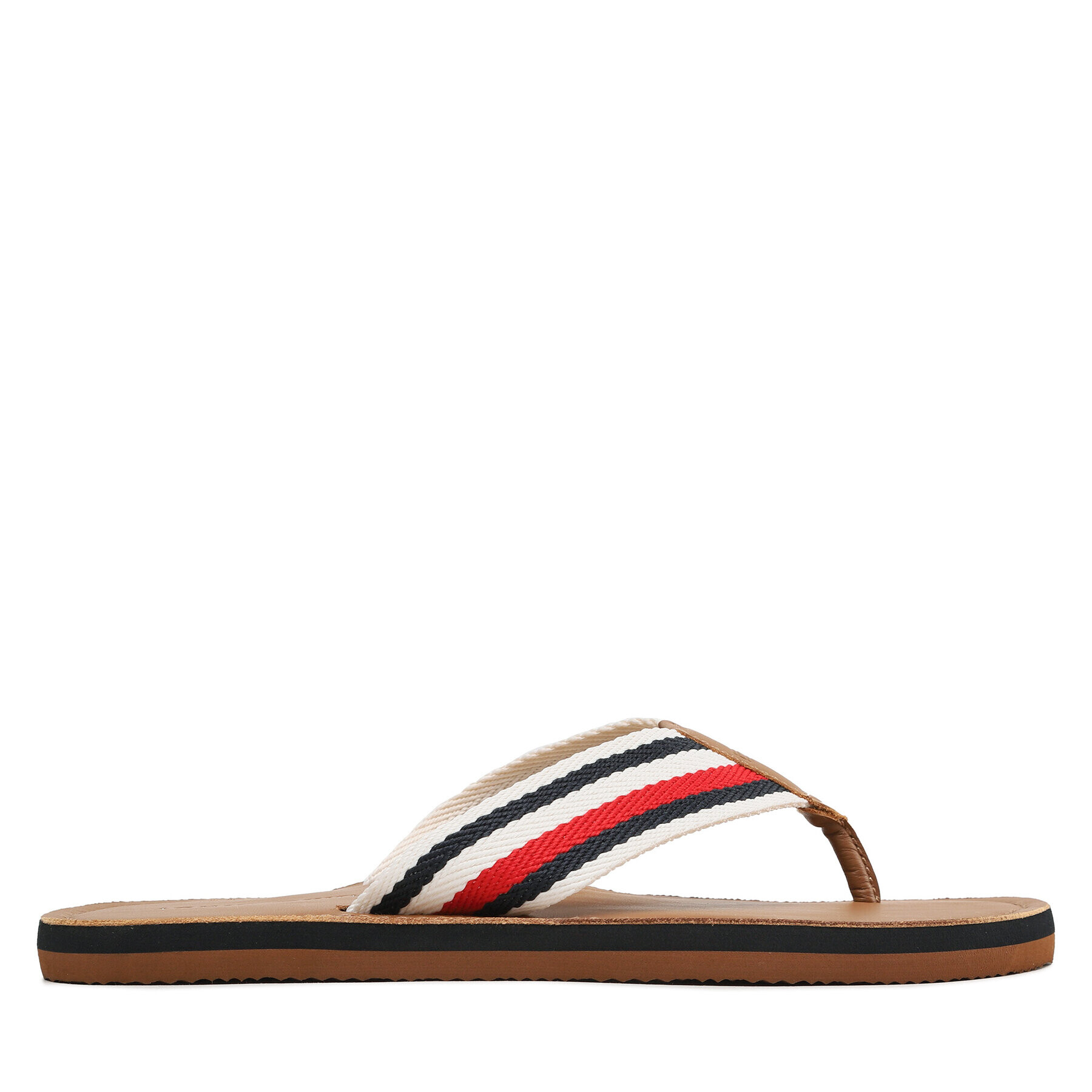 Tommy Hilfiger Flip flop Leather Beach Sandal FM0FM04548 Écru - Pled.ro