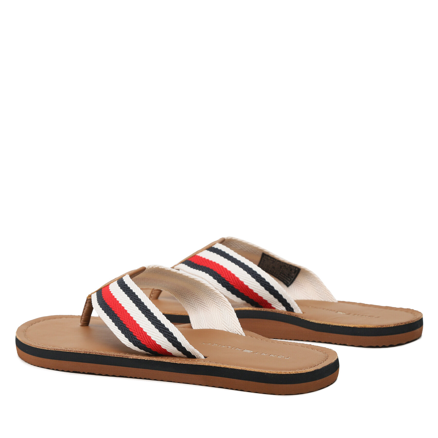 Tommy Hilfiger Flip flop Leather Beach Sandal FM0FM04548 Écru - Pled.ro