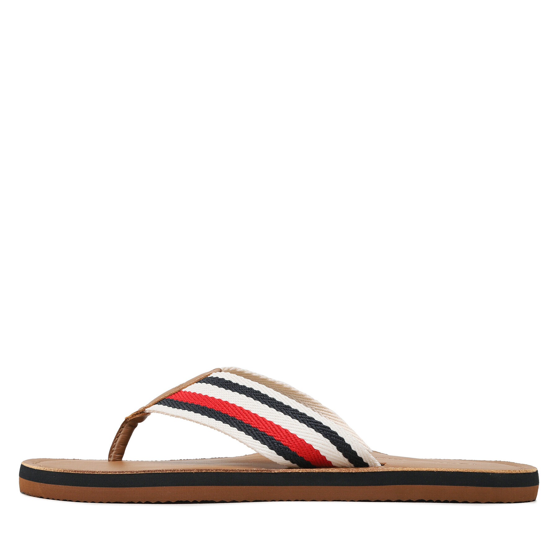 Tommy Hilfiger Flip flop Leather Beach Sandal FM0FM04548 Écru - Pled.ro