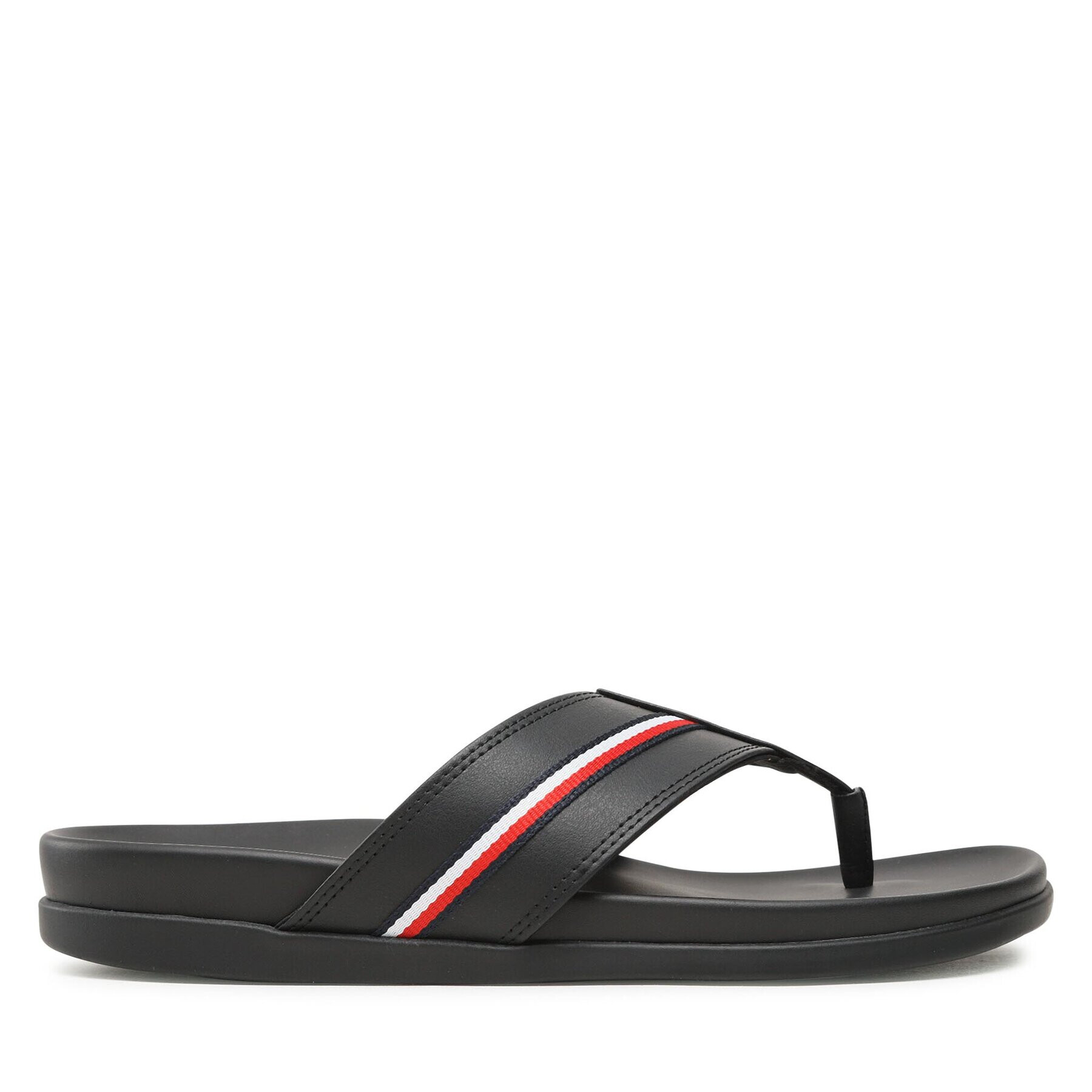 Tommy Hilfiger Flip flop Leather Toe Post Sandal FM0FM04460 Negru - Pled.ro