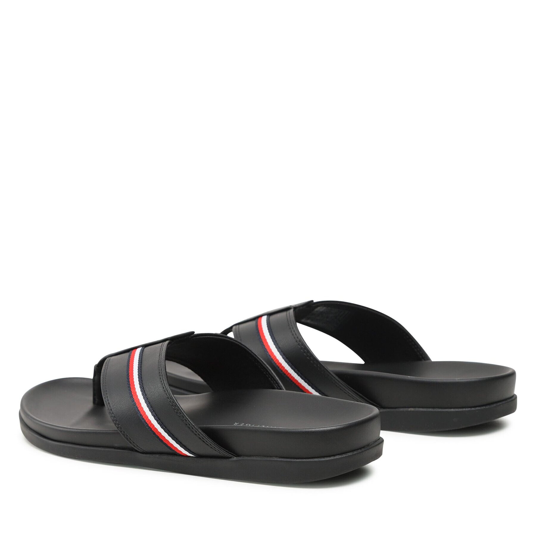 Tommy Hilfiger Flip flop Leather Toe Post Sandal FM0FM04460 Negru - Pled.ro