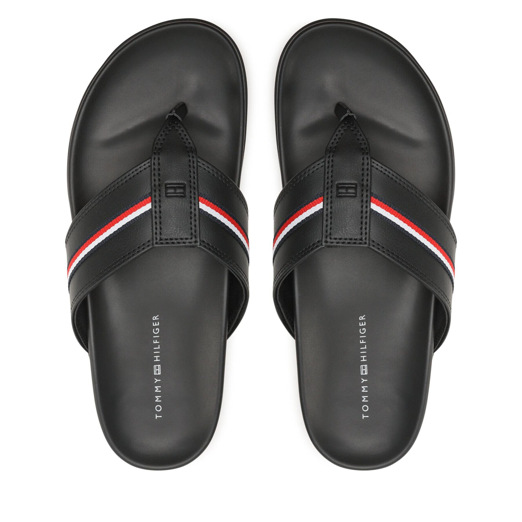 Tommy Hilfiger Flip flop Leather Toe Post Sandal FM0FM04460 Negru - Pled.ro