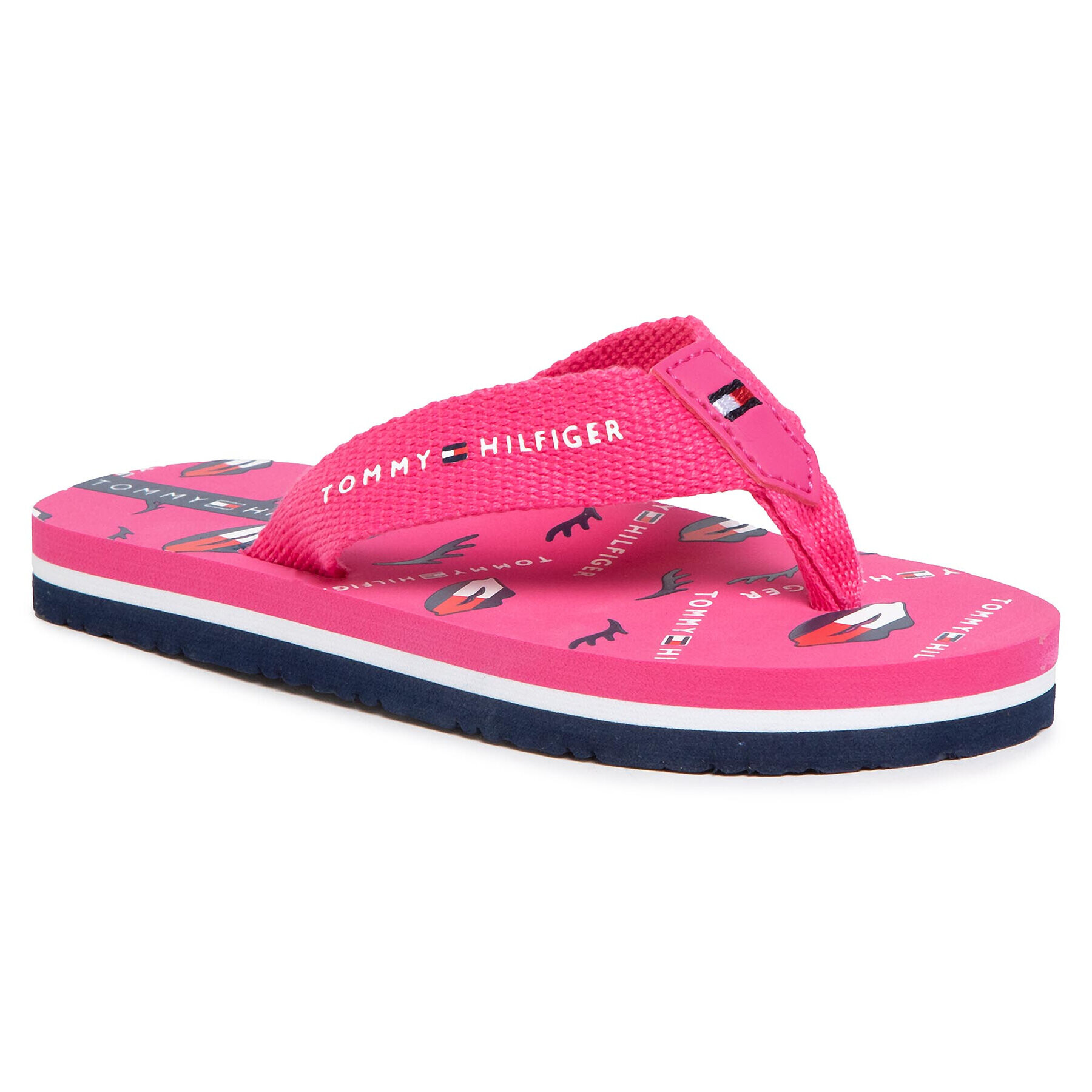 Tommy Hilfiger Flip flop Lips Print Flip Flop T3A0-30666-0058 M Roz - Pled.ro