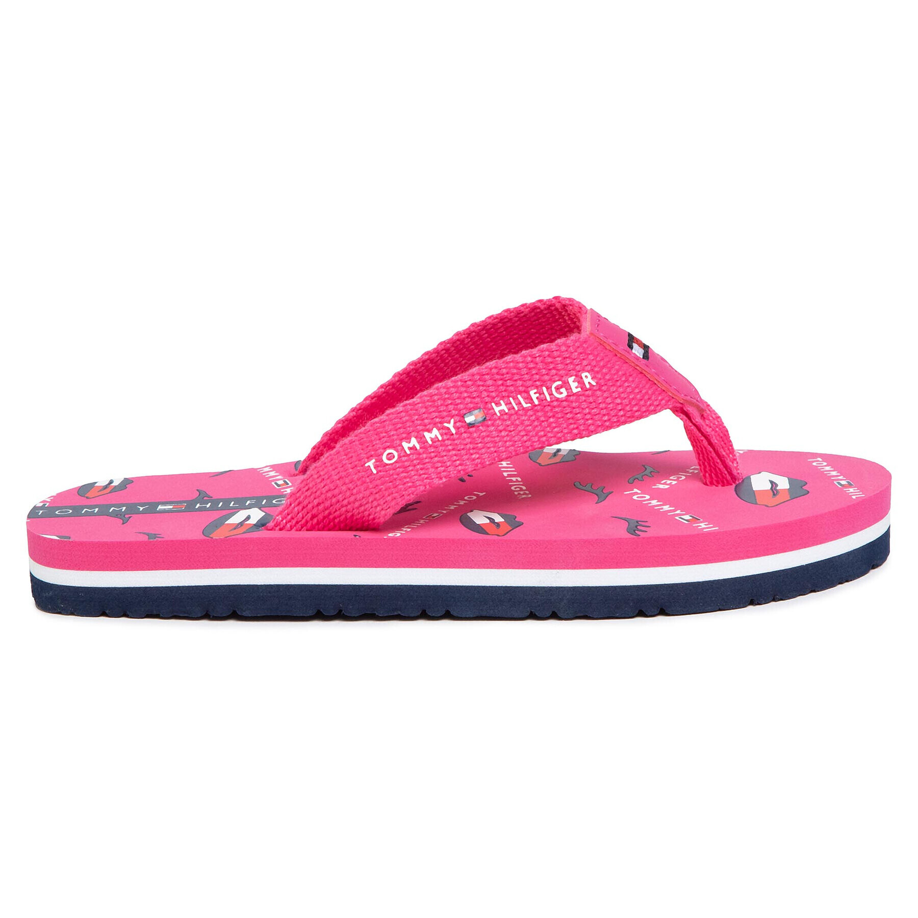 Tommy Hilfiger Flip flop Lips Print Flip Flop T3A0-30666-0058 M Roz - Pled.ro