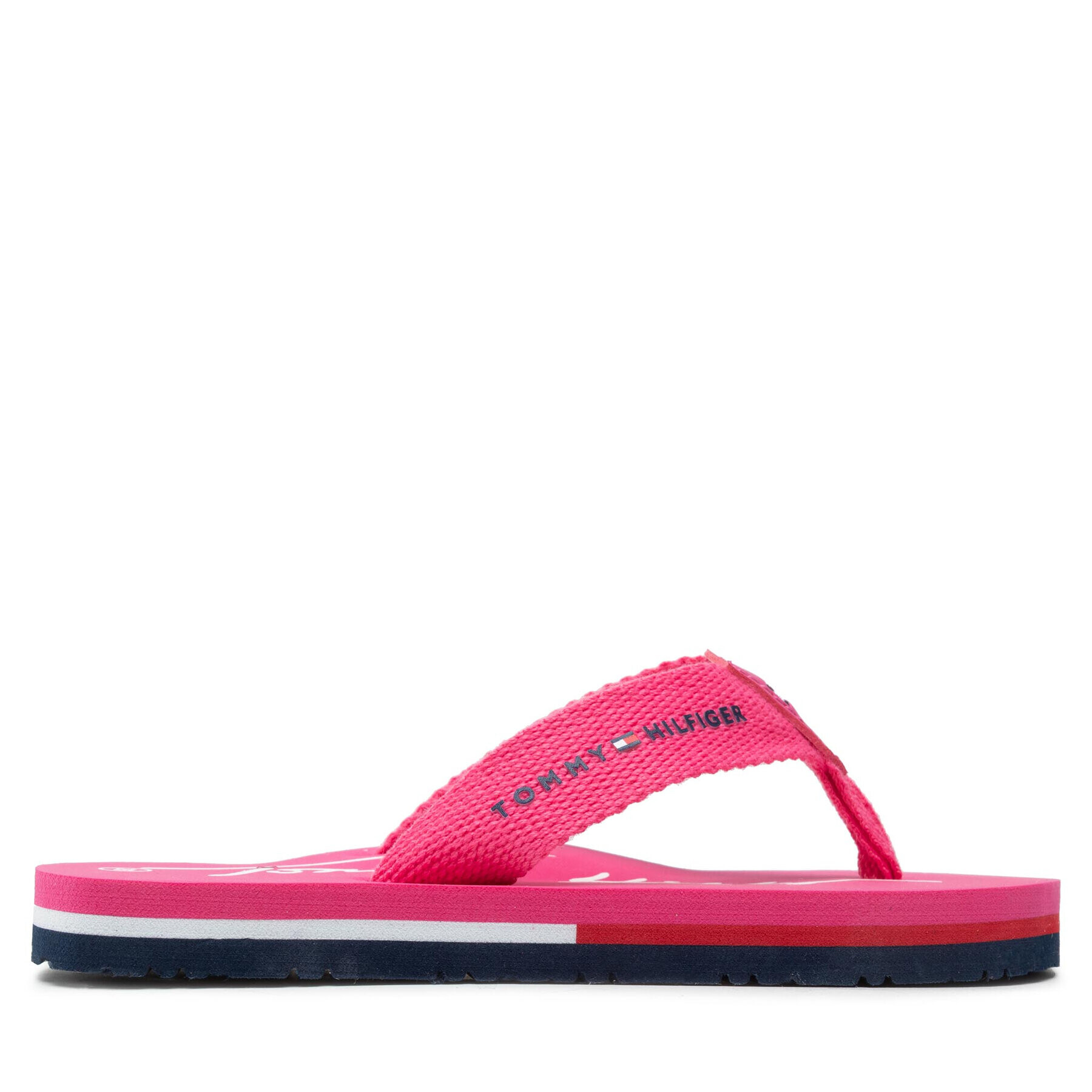 Tommy Hilfiger Flip flop Logo Print Flip Flop T3A8-32190-0058 M Roz - Pled.ro