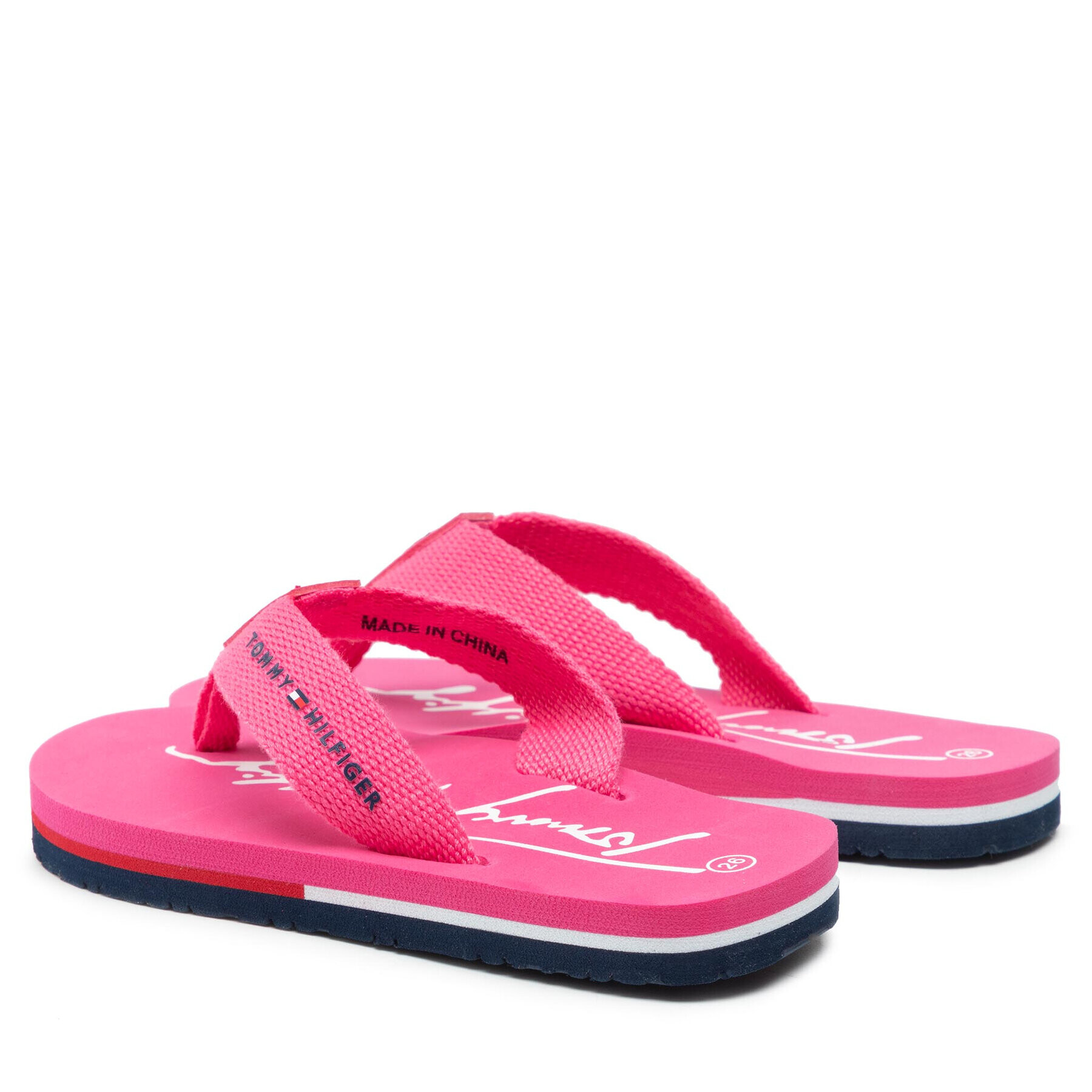 Tommy Hilfiger Flip flop Logo Print Flip Flop T3A8-32190-0058 M Roz - Pled.ro