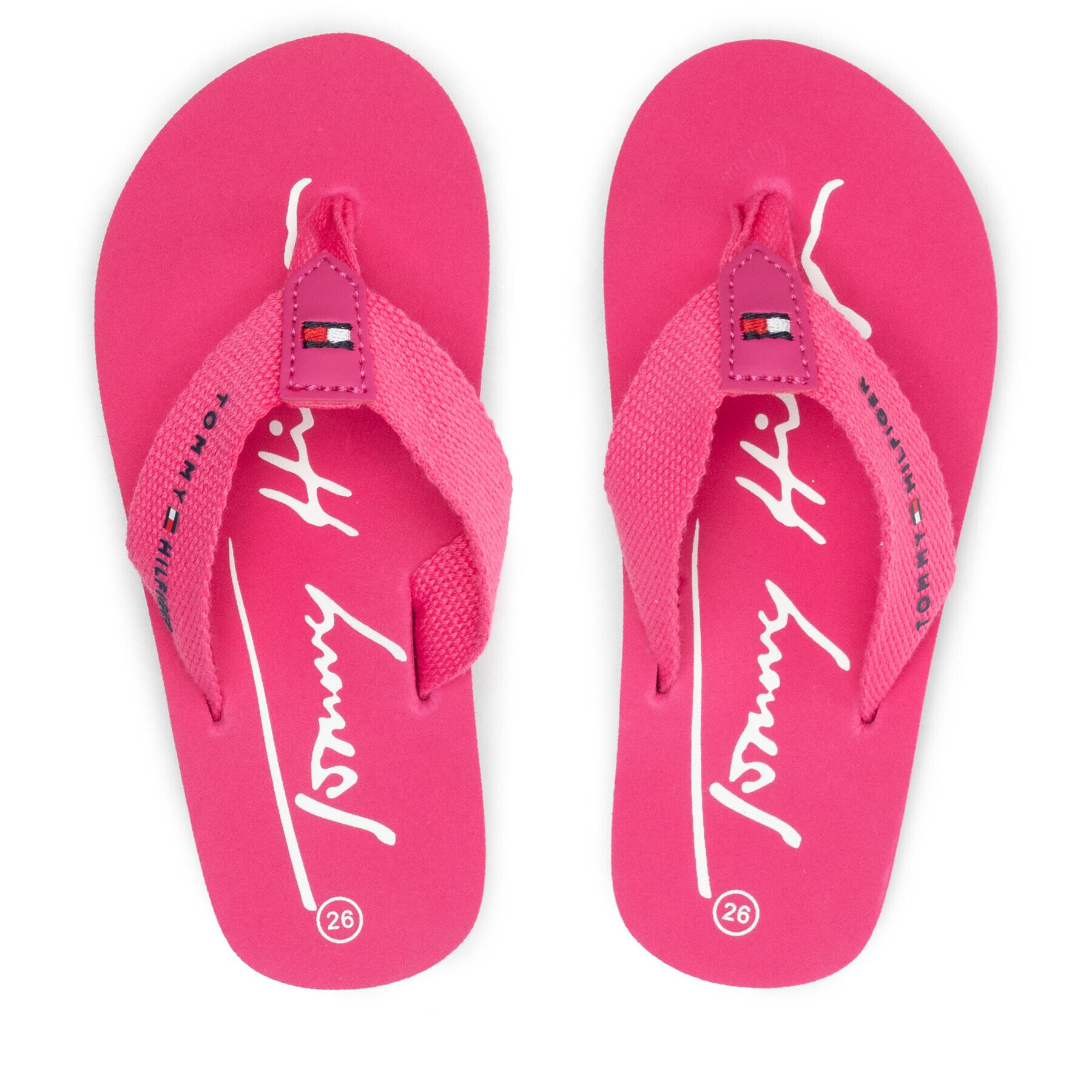 Tommy Hilfiger Flip flop Logo Print Flip Flop T3A8-32190-0058 M Roz - Pled.ro