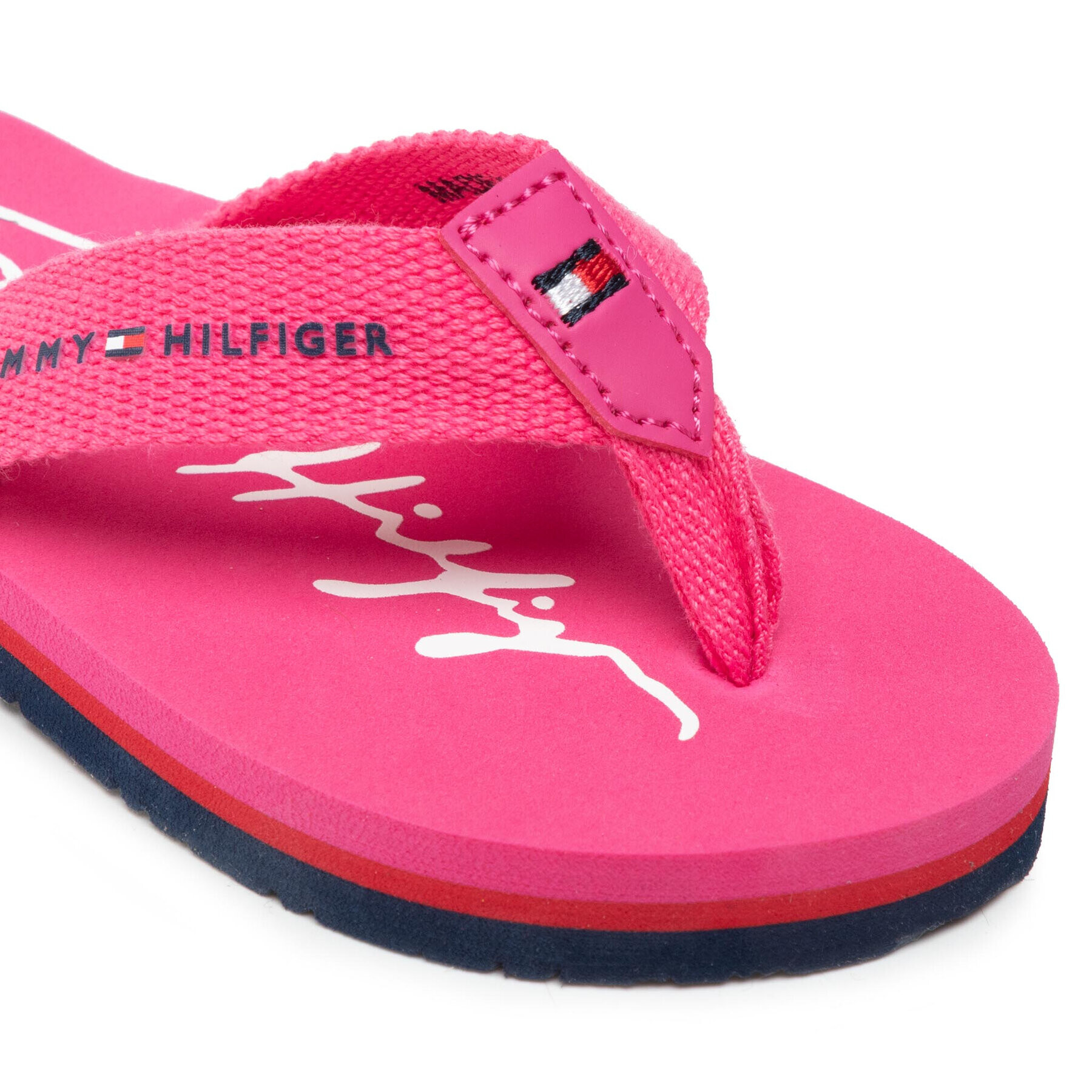 Tommy Hilfiger Flip flop Logo Print Flip Flop T3A8-32190-0058 M Roz - Pled.ro