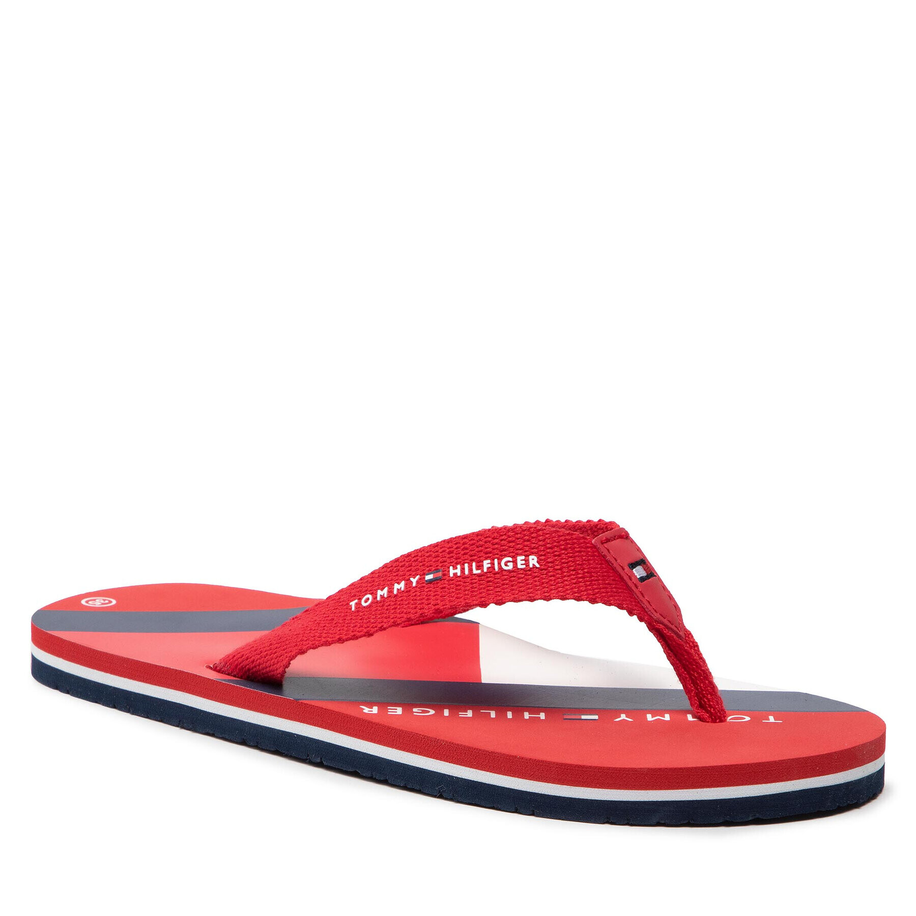 Tommy Hilfiger Flip flop Logo Print Flip Flop T3A8-32190-0058 S Roșu - Pled.ro