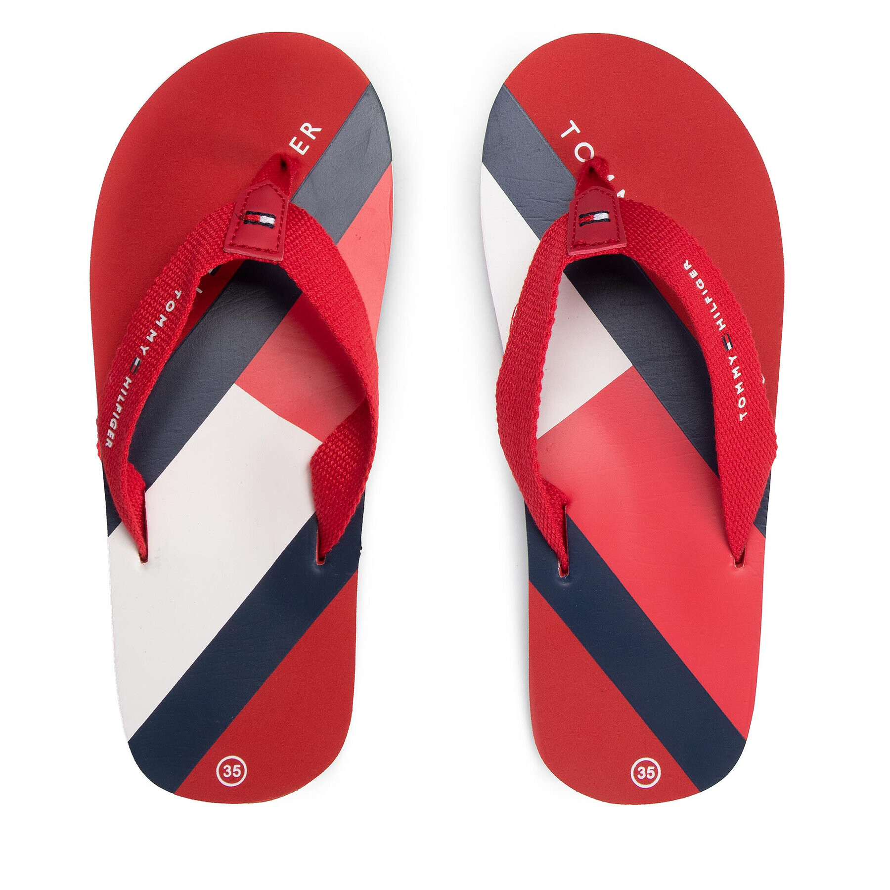 Tommy Hilfiger Flip flop Logo Print Flip Flop T3A8-32190-0058 S Roșu - Pled.ro