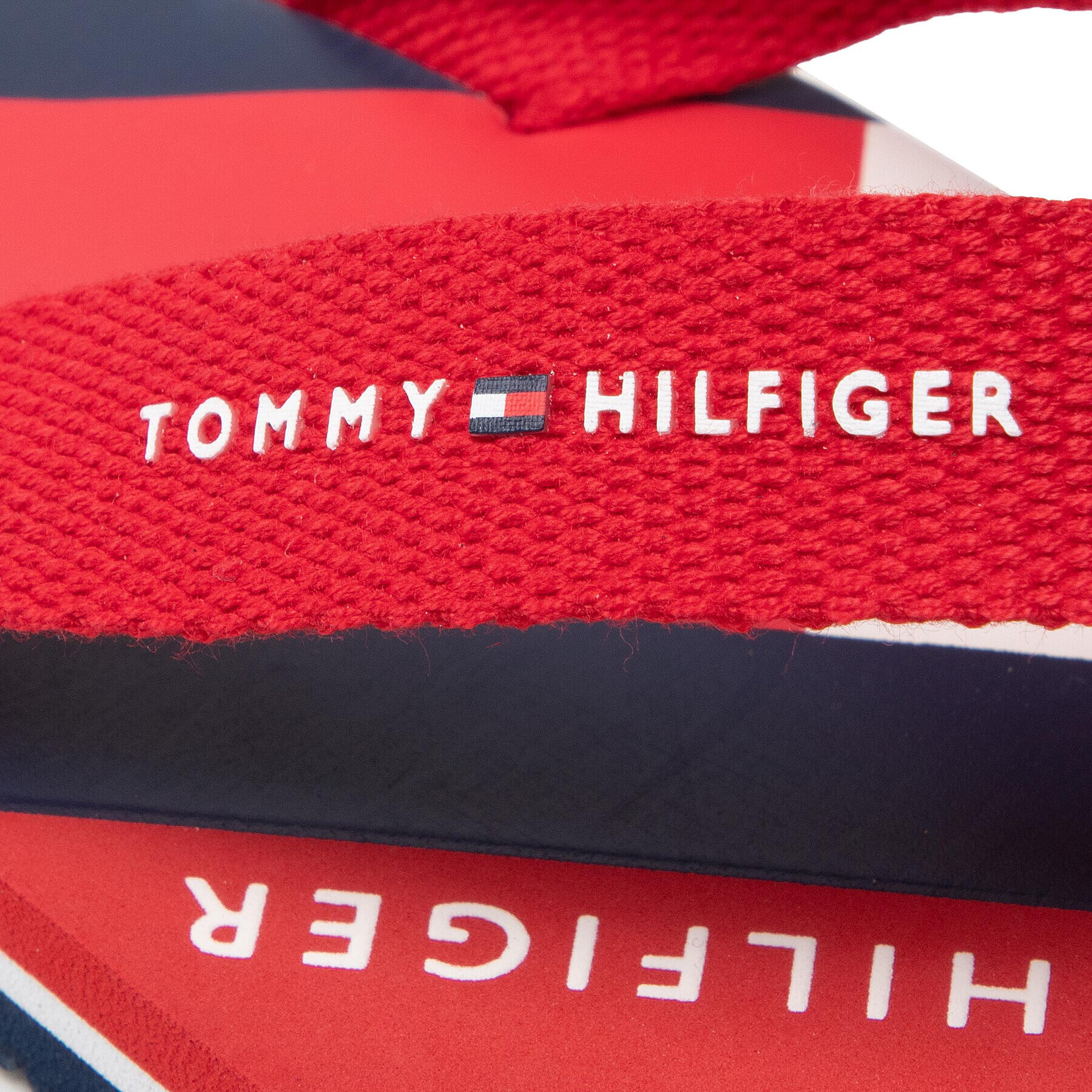 Tommy Hilfiger Flip flop Logo Print Flip Flop T3A8-32190-0058 S Roșu - Pled.ro