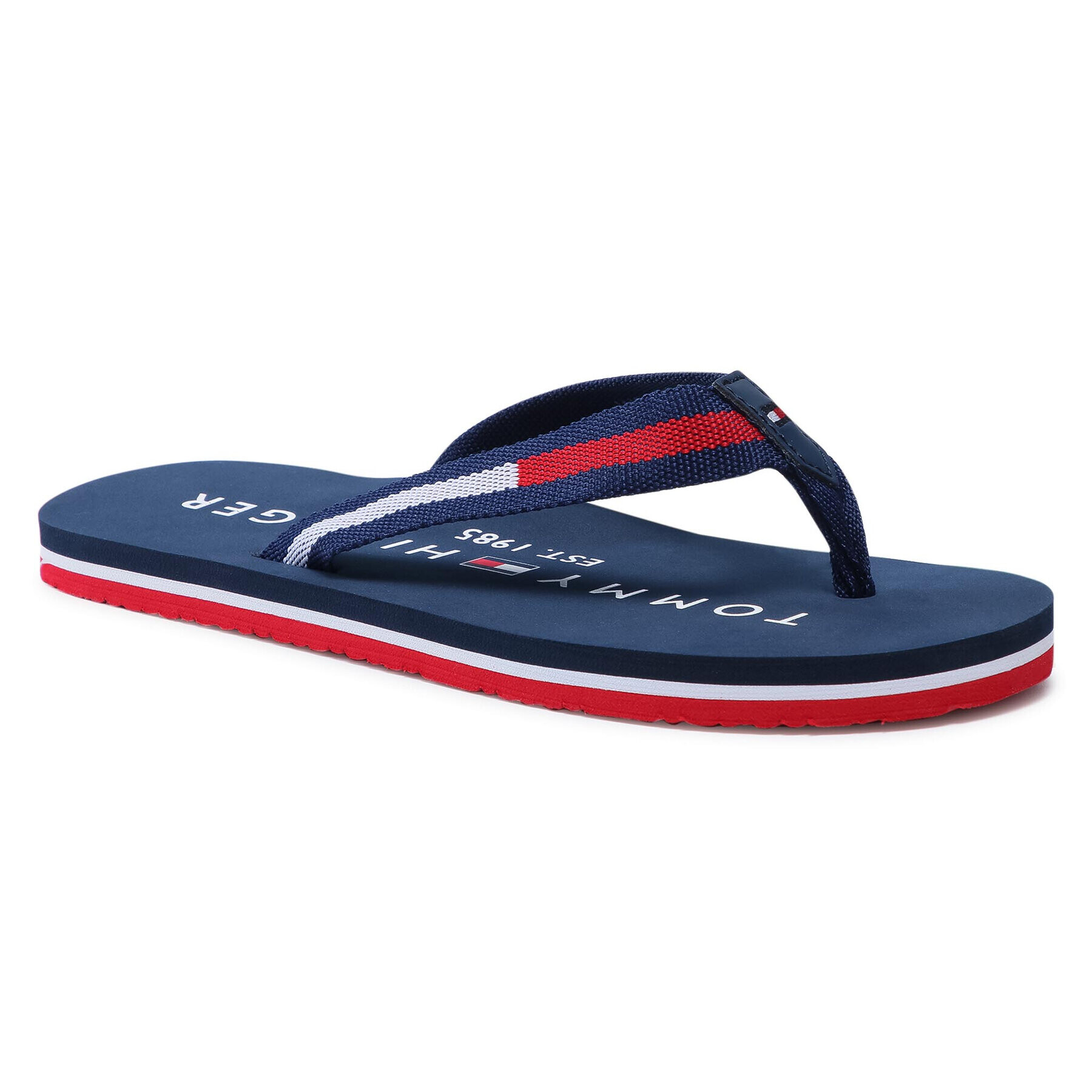 Tommy Hilfiger Flip flop Logo Print Flip Flop T3B0-30983-0058 S Bleumarin - Pled.ro