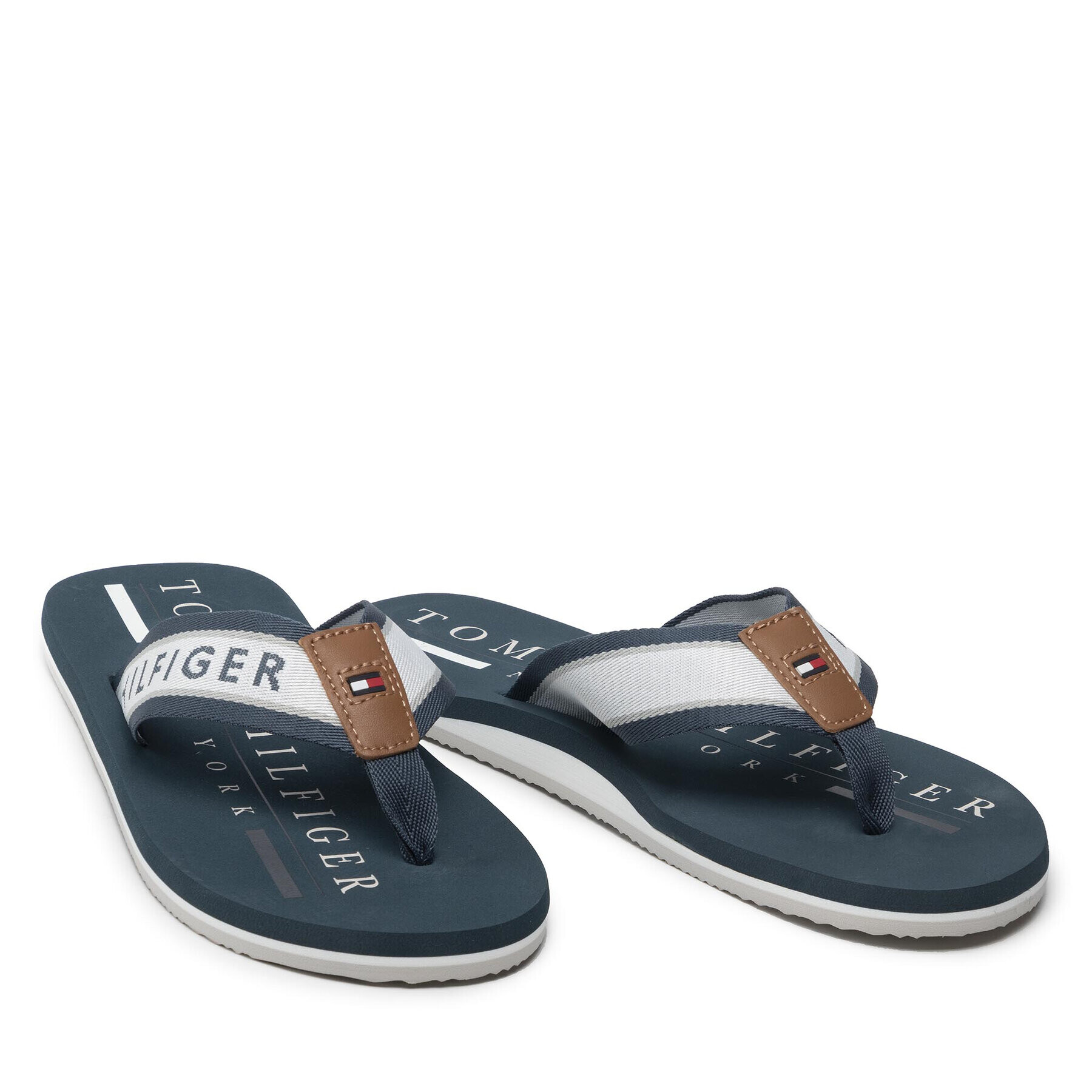 Tommy Hilfiger Flip flop Maritime Beach Sandal FM0FM03978 Alb - Pled.ro