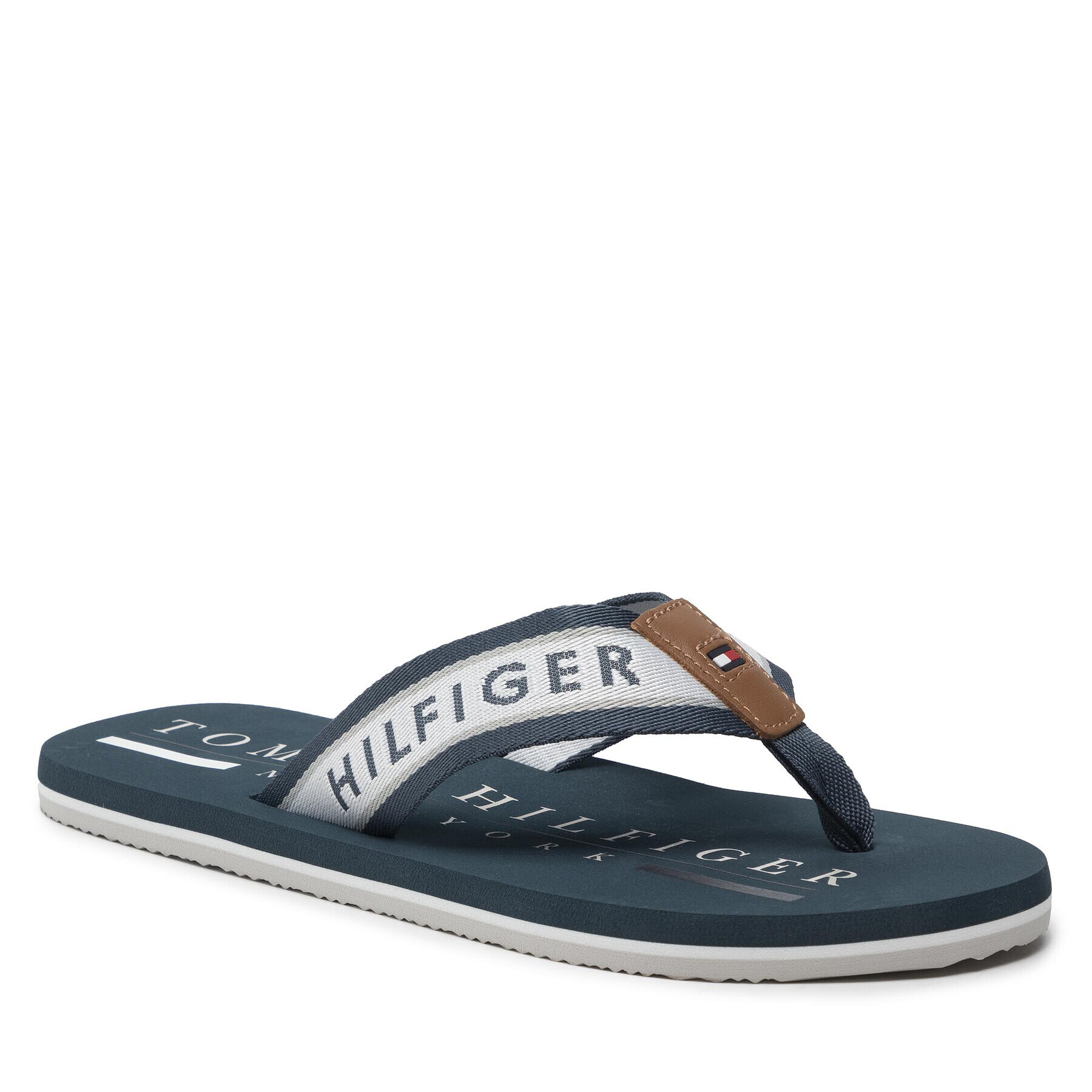 Tommy Hilfiger Flip flop Maritime Beach Sandal FM0FM03978 Alb - Pled.ro