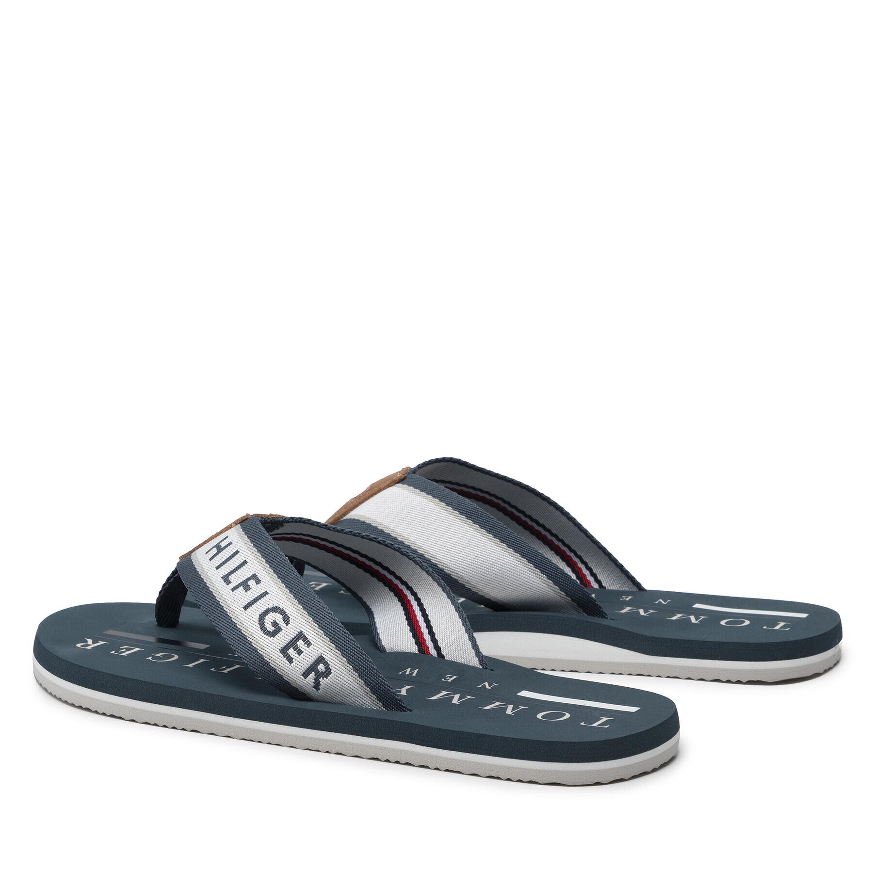 Tommy Hilfiger Flip flop Maritime Beach Sandal FM0FM03978 Alb - Pled.ro