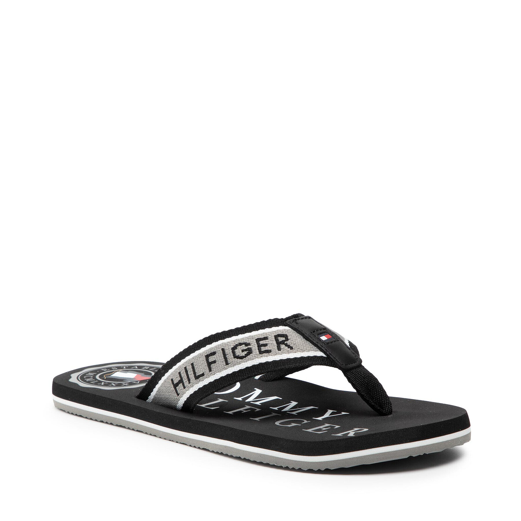 Tommy Hilfiger Flip flop Martime Beach Sandal FM0FM03385 Negru - Pled.ro