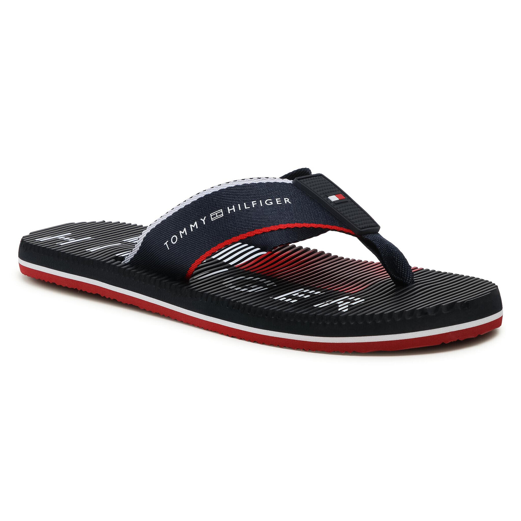 Tommy Hilfiger Flip flop Massage Footbed Beach Sandal FM0FM03386 Bleumarin - Pled.ro