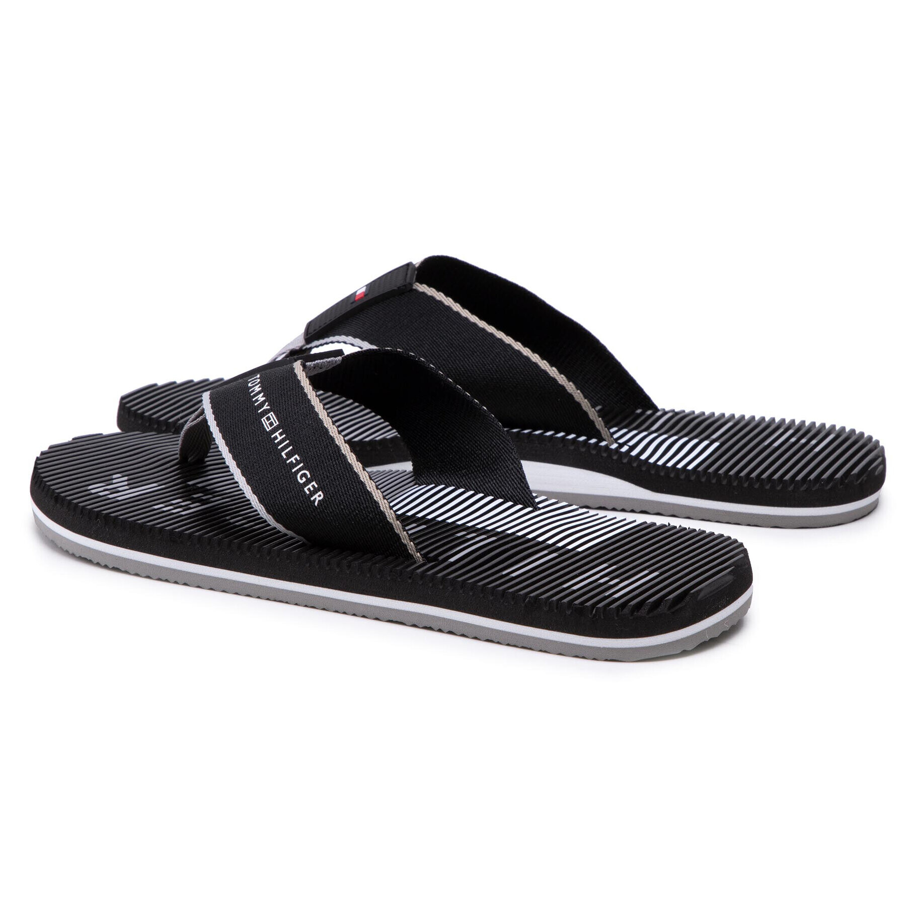 Tommy Hilfiger Flip flop Massage Footbed Beach Sandal FM0FM03386 Negru - Pled.ro