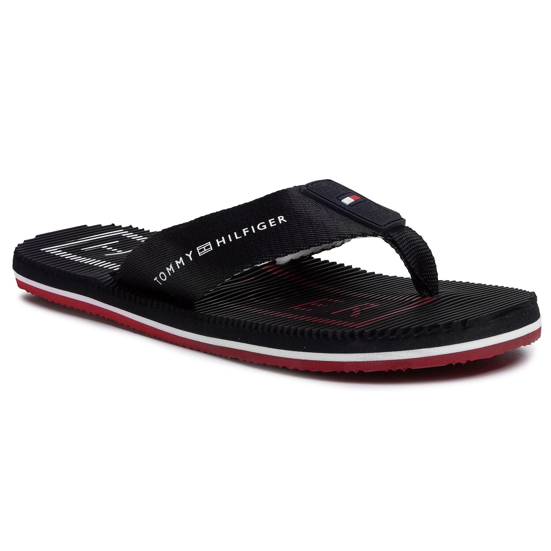 Tommy Hilfiger Flip flop Massage Footbed Th Beach Sandal FM0FM02695 Bleumarin - Pled.ro