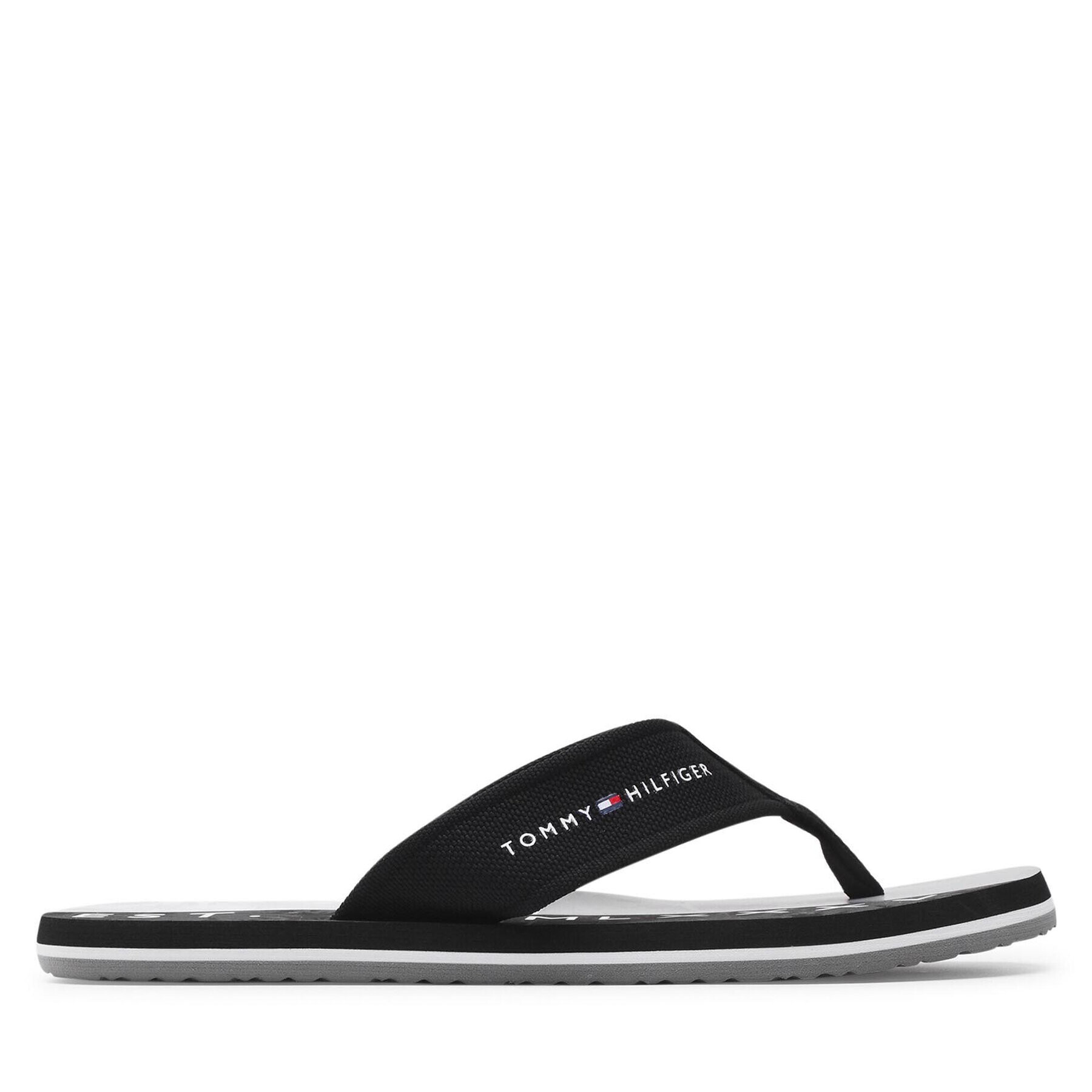 Tommy Hilfiger Flip flop Palm Print Beach Sandal FM0FM03644 Negru - Pled.ro