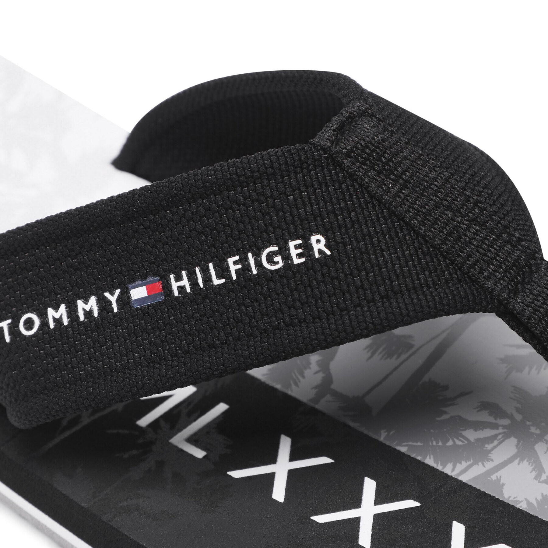 Tommy Hilfiger Flip flop Palm Print Beach Sandal FM0FM03644 Negru - Pled.ro