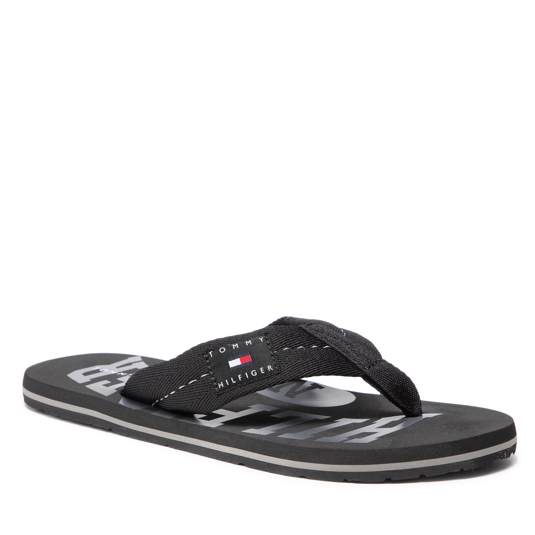 Tommy Hilfiger Flip flop Patch Beach Sandal FM0FM03820 Negru - Pled.ro