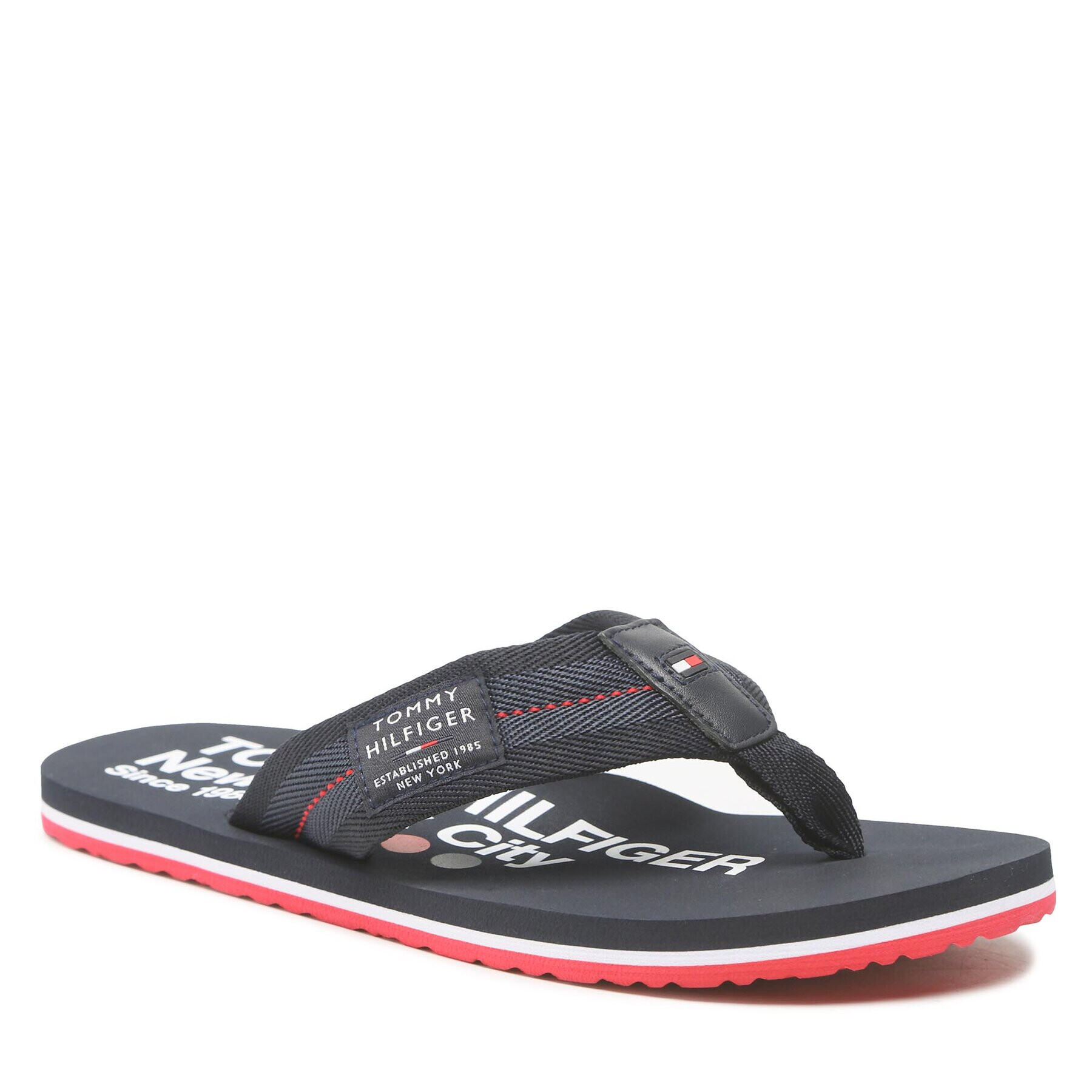 Tommy Hilfiger Flip flop Patch Beach Sandal FM0FM04410 Bleumarin - Pled.ro