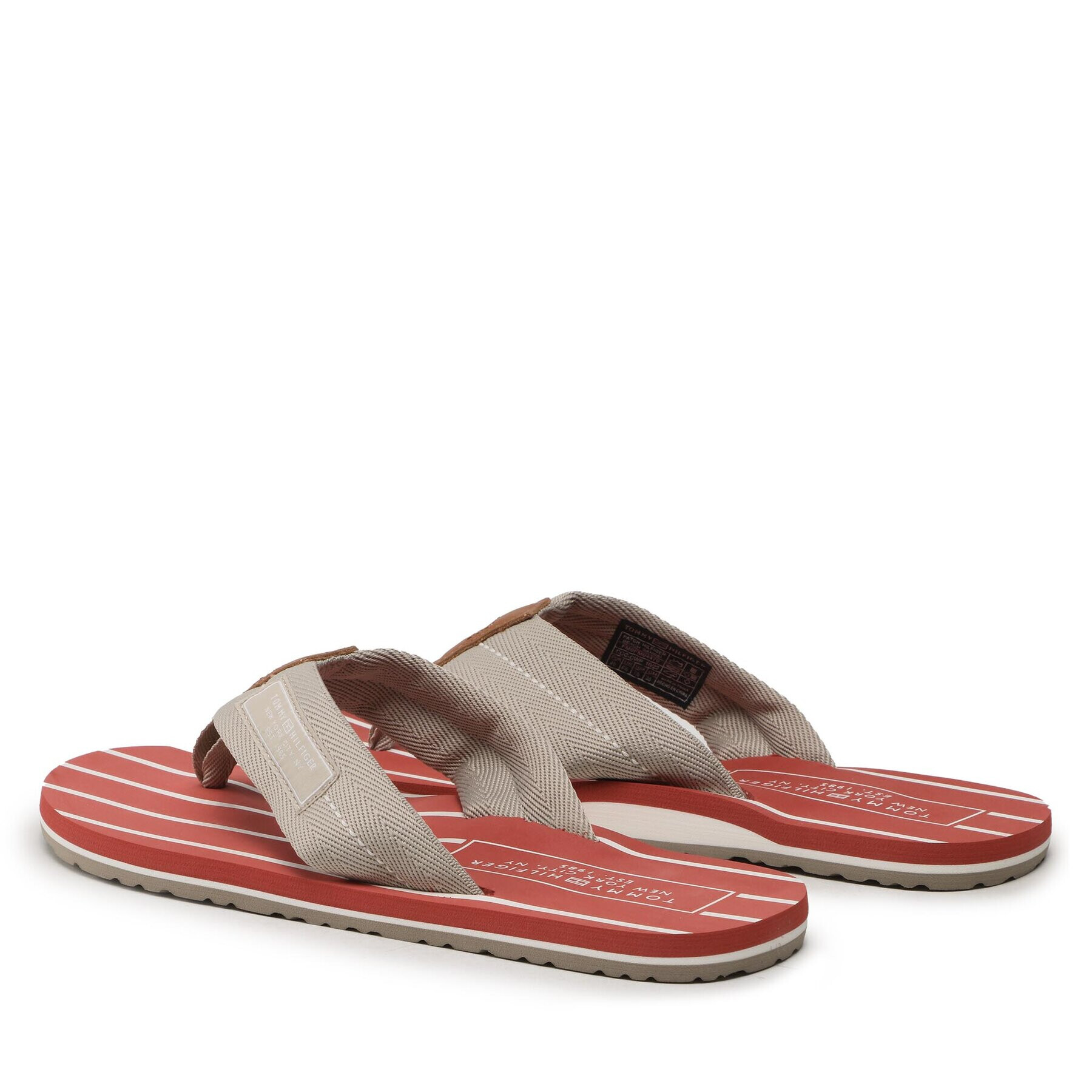 Tommy Hilfiger Flip flop Patch Hilfiger Beach Sandal FM0FM04470 Gri - Pled.ro