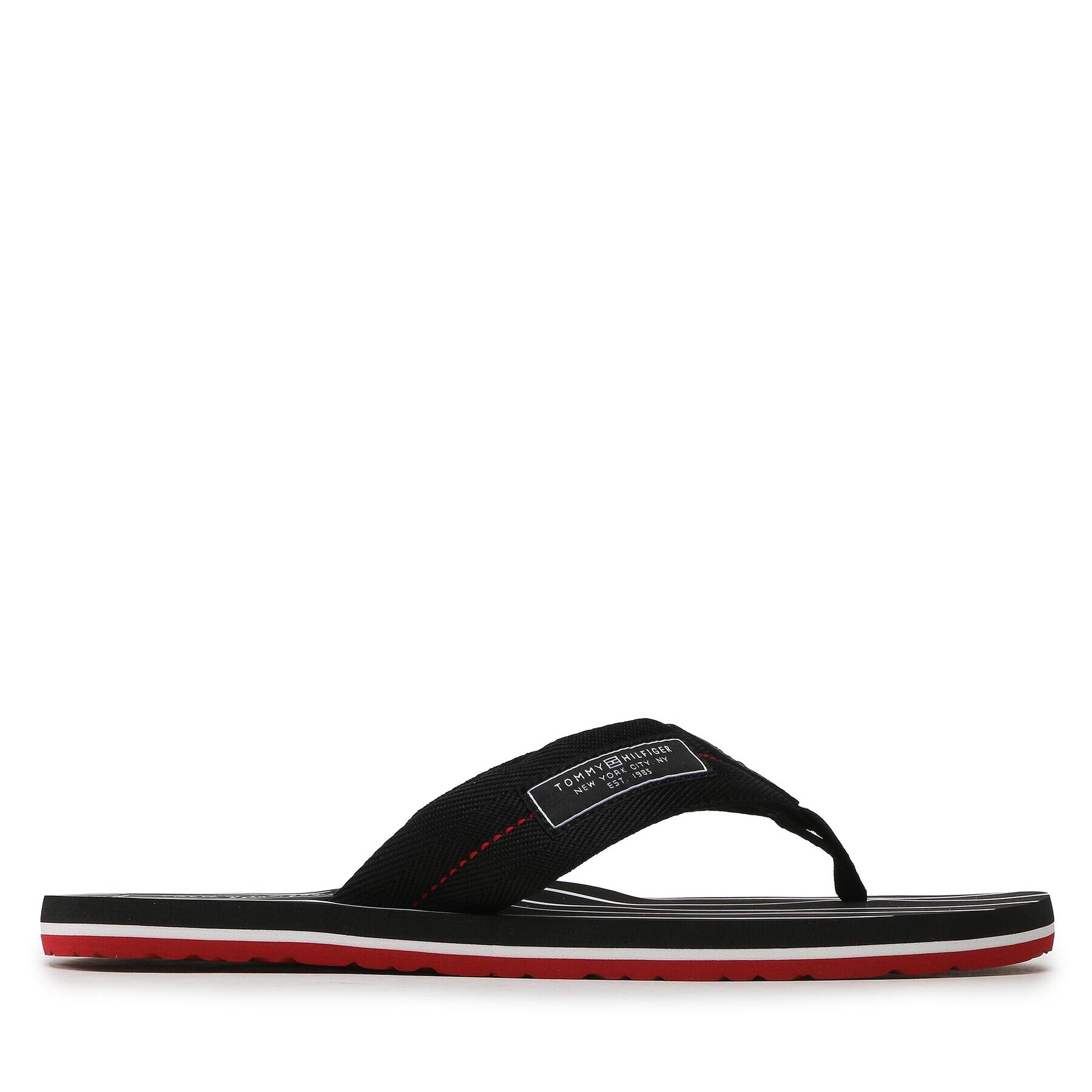 Tommy Hilfiger Flip flop Patch Hilfiger Beach Sandal FM0FM04470 Negru - Pled.ro