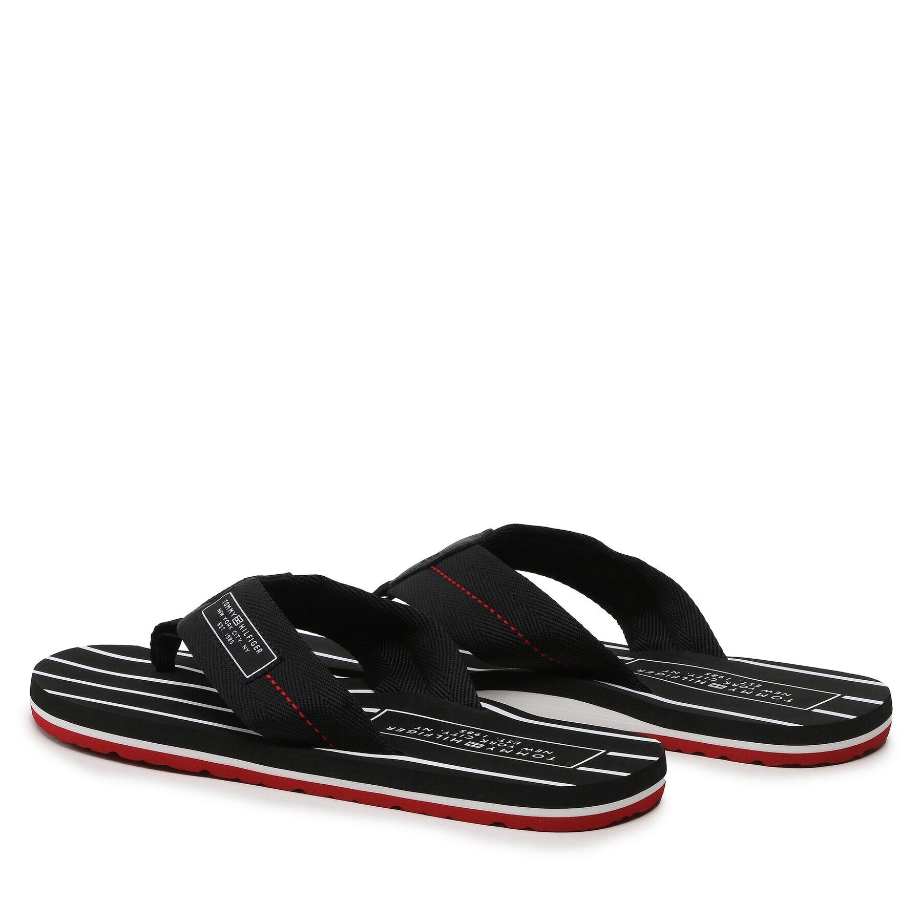 Tommy Hilfiger Flip flop Patch Hilfiger Beach Sandal FM0FM04470 Negru - Pled.ro