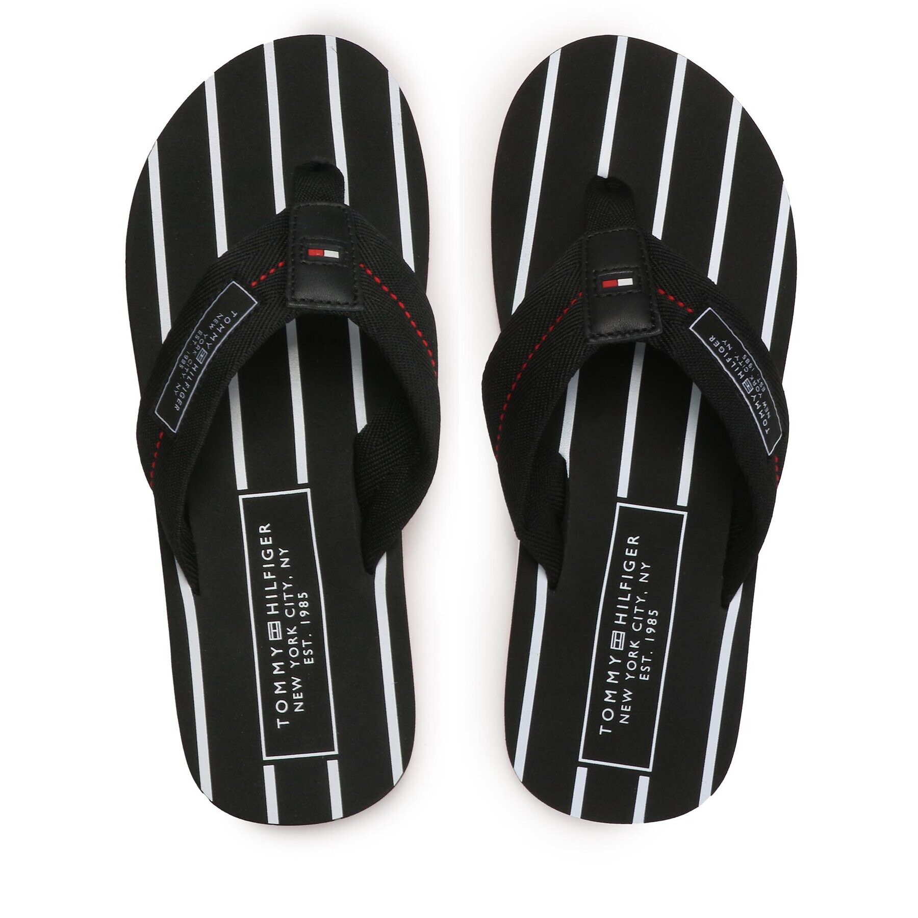 Tommy Hilfiger Flip flop Patch Hilfiger Beach Sandal FM0FM04470 Negru - Pled.ro