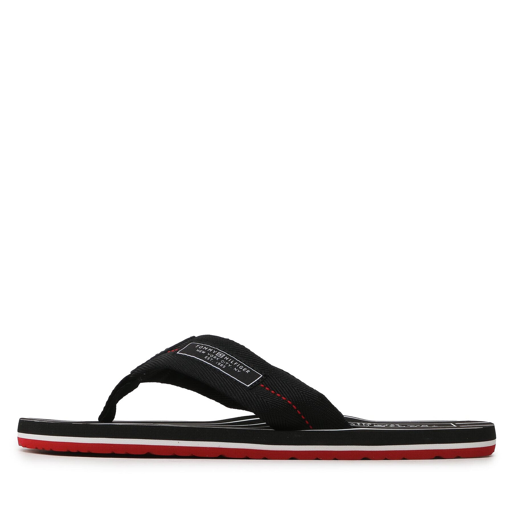 Tommy Hilfiger Flip flop Patch Hilfiger Beach Sandal FM0FM04470 Negru - Pled.ro