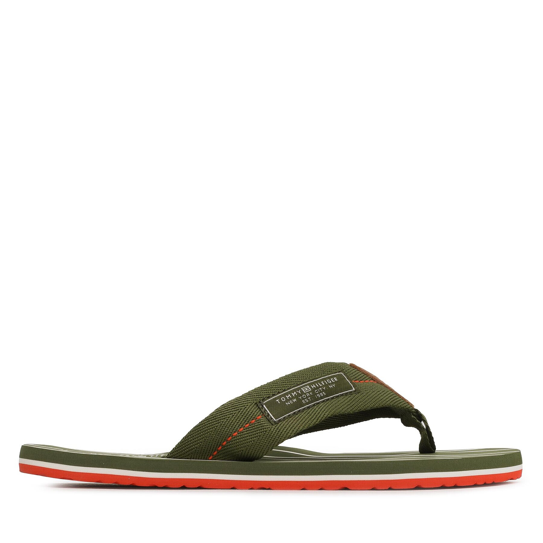 Tommy Hilfiger Flip flop Patch Hilfiger Beach Sandal FM0FM04470 Verde - Pled.ro